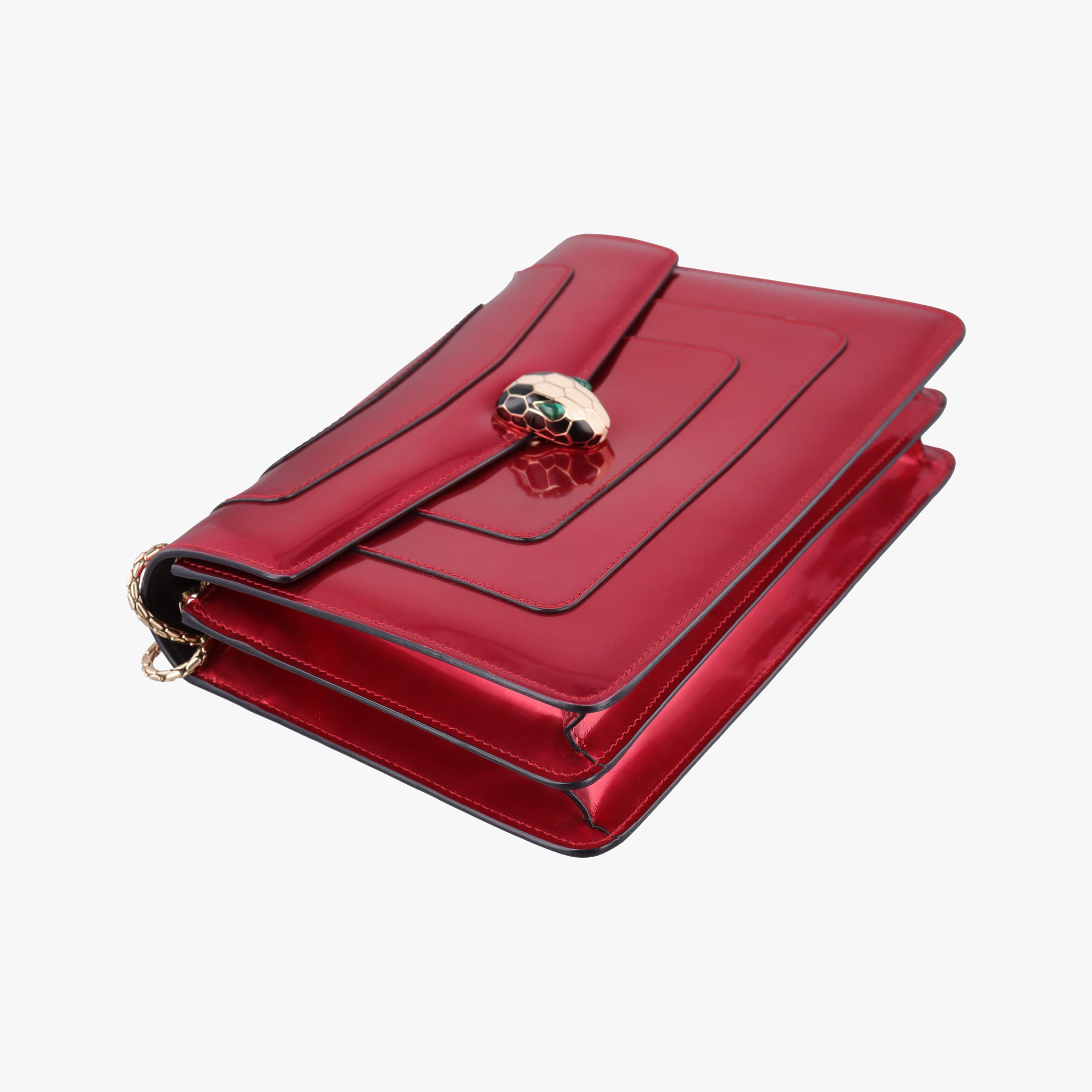 Secondhand Bvlgari Serpenti Forever Red Patent Leather  shoulderbag | stylenewstar