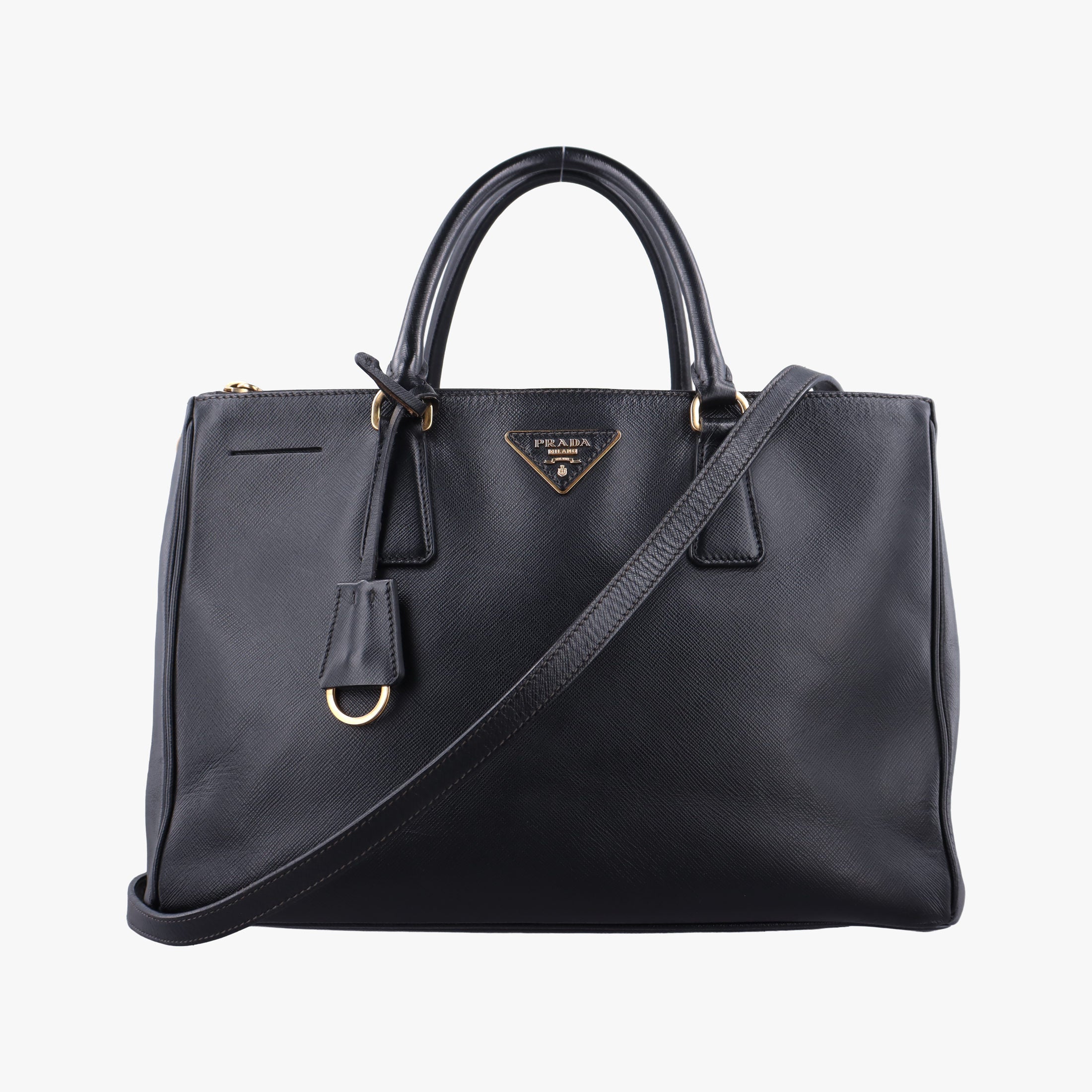 Pre-owned Prada Galleria Black SAFFIANO Leather BN2274 shoulderbag | stylenewstar