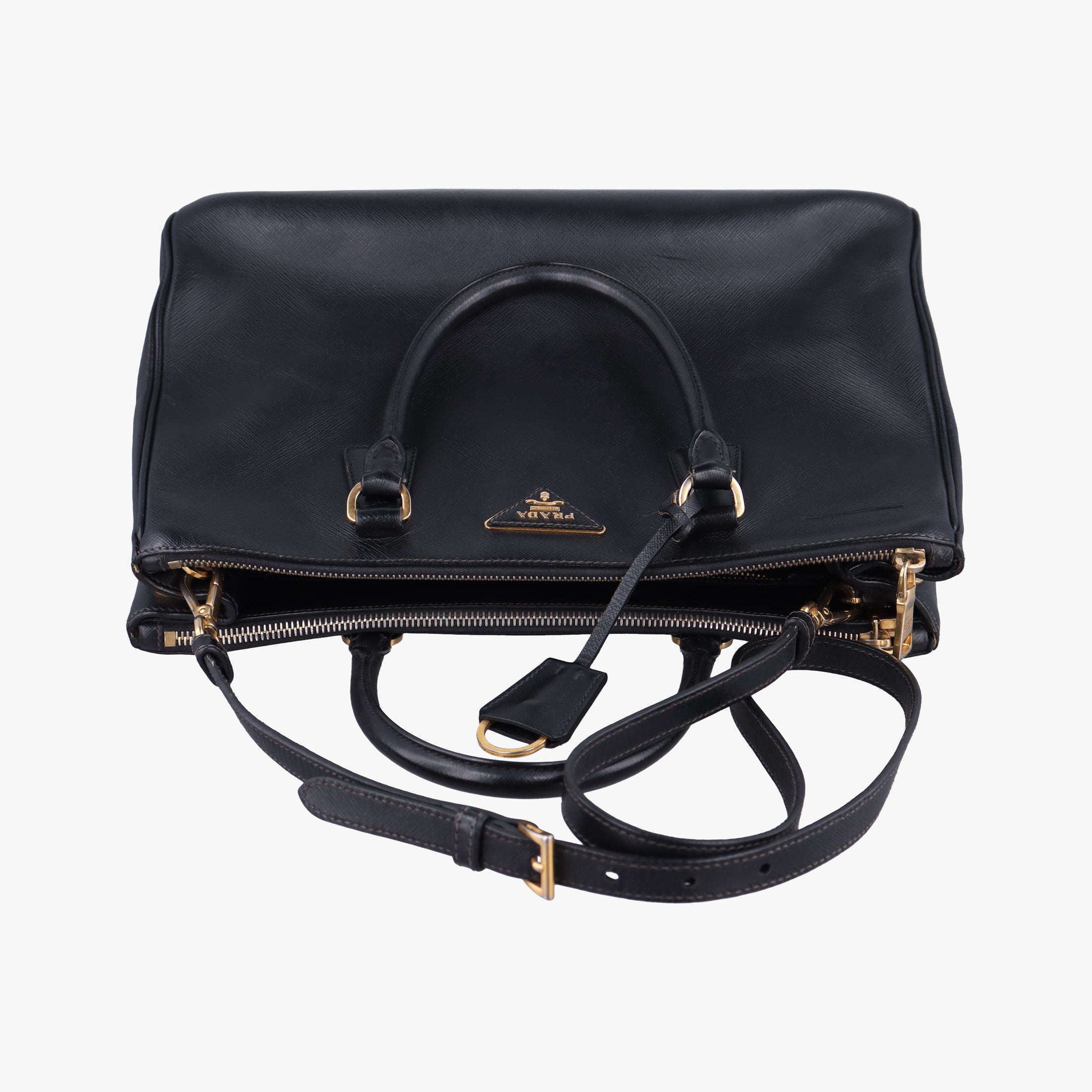 Pre-owned Prada Galleria Black SAFFIANO Leather BN2274 shoulderbag | stylenewstar