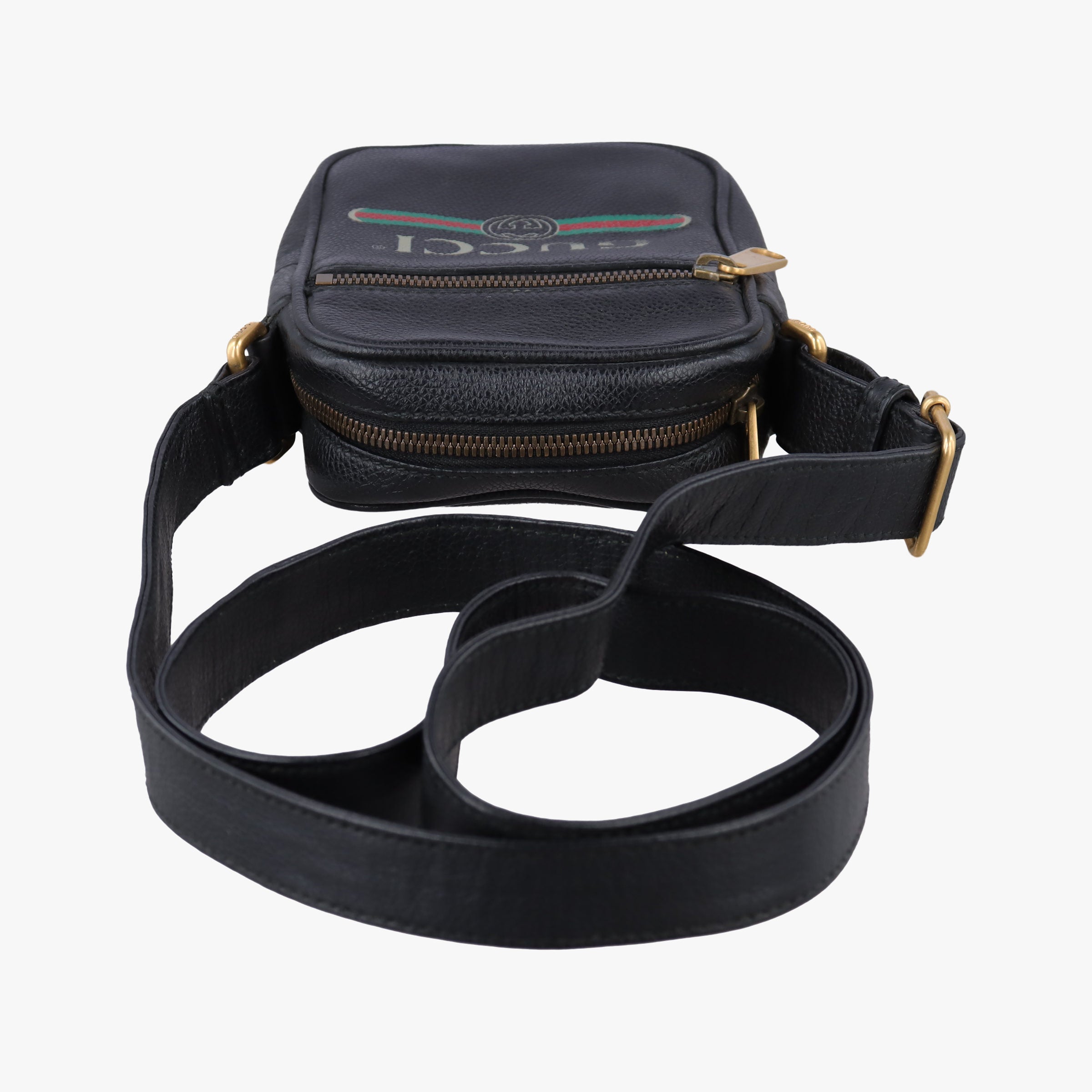 Vintage Gucci Print Messenger Black Leather 574803 shoulderbag | stylenewstar