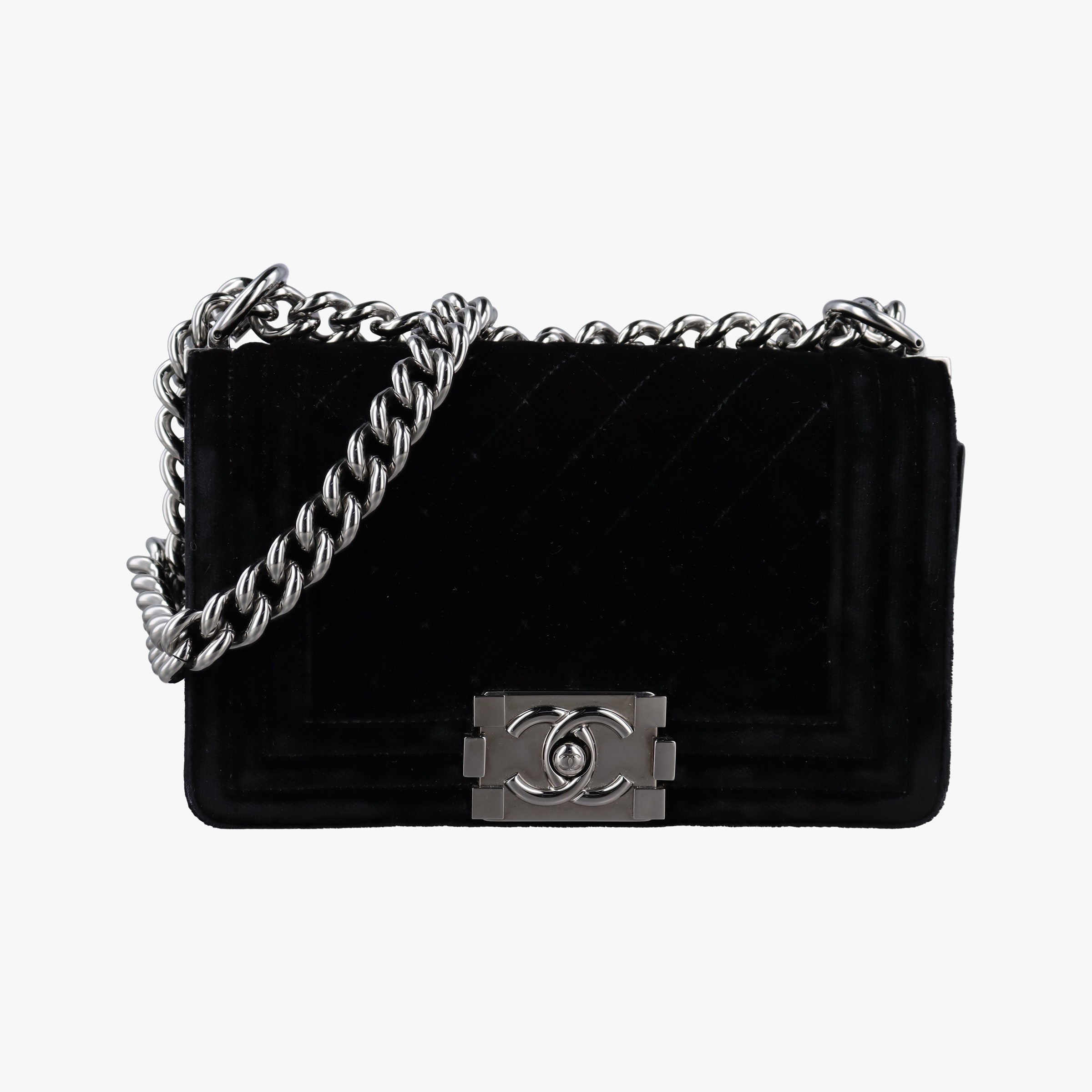 Pre-owned Chanel BOY CHANEL Black velour A67085 shoulderbag | stylenewstar