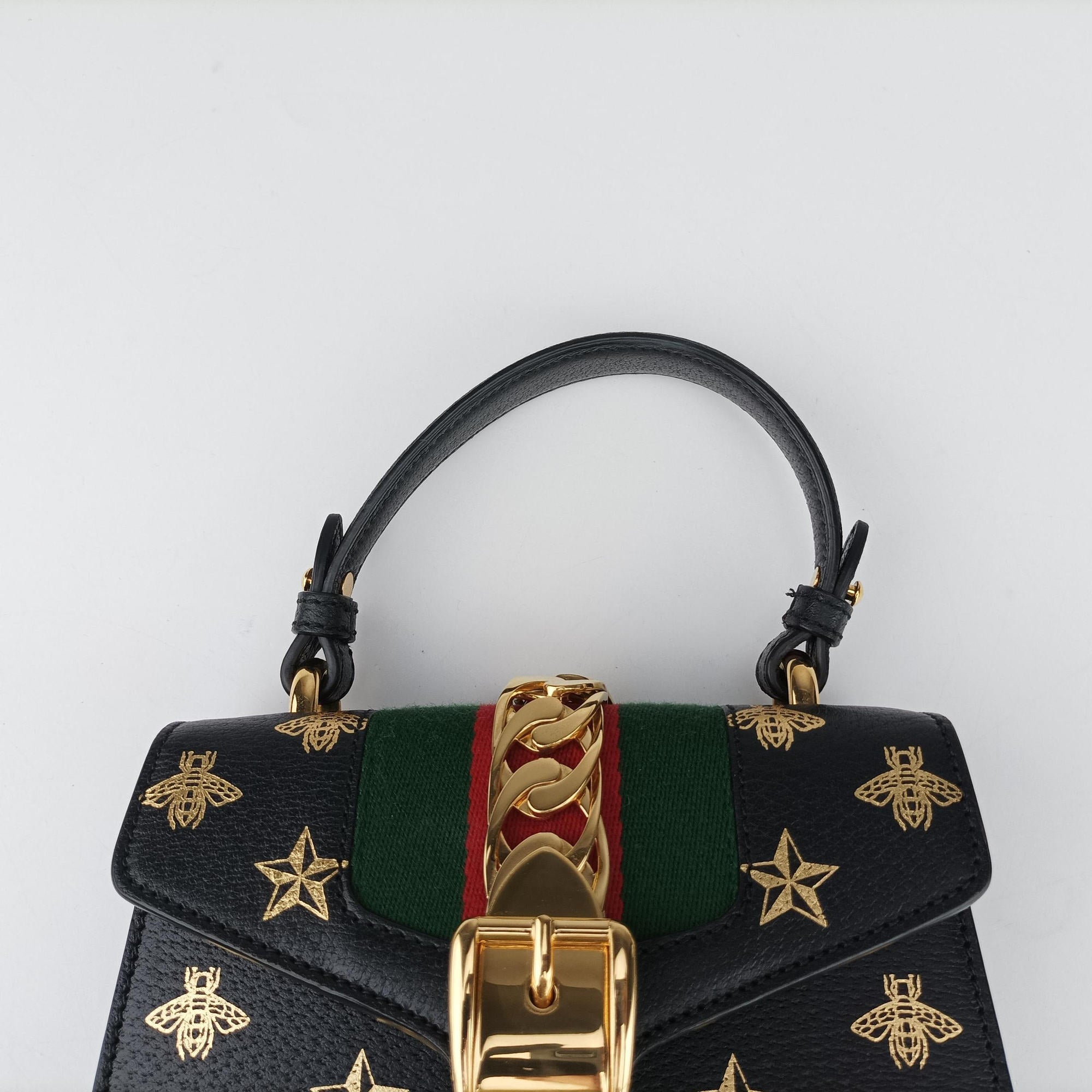 Pre-owned Gucci Sylvie Black×Multi Leather 470270 shoulderbag | stylenewstar