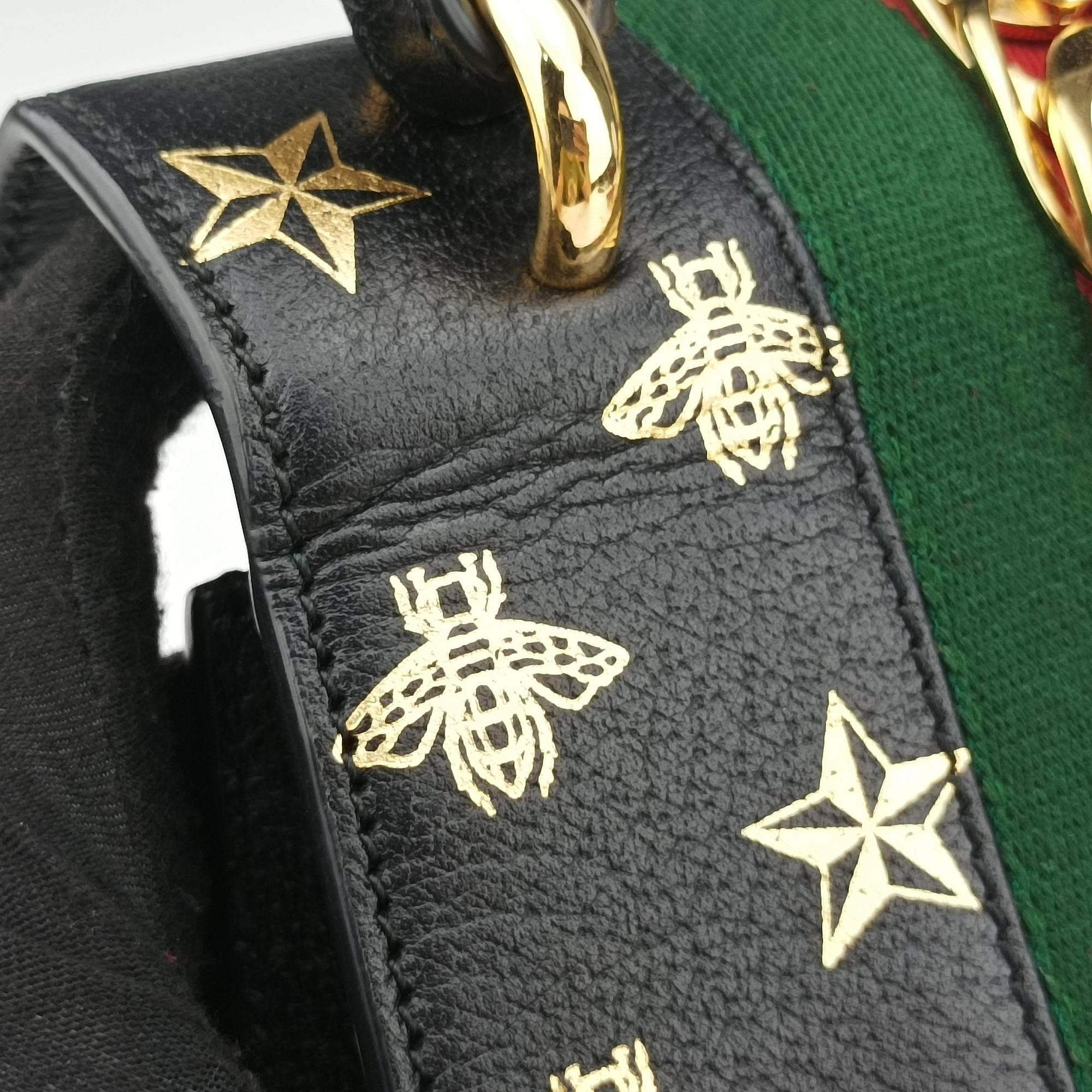 Pre-owned Gucci Sylvie Black×Multi Leather 470270 shoulderbag | stylenewstar
