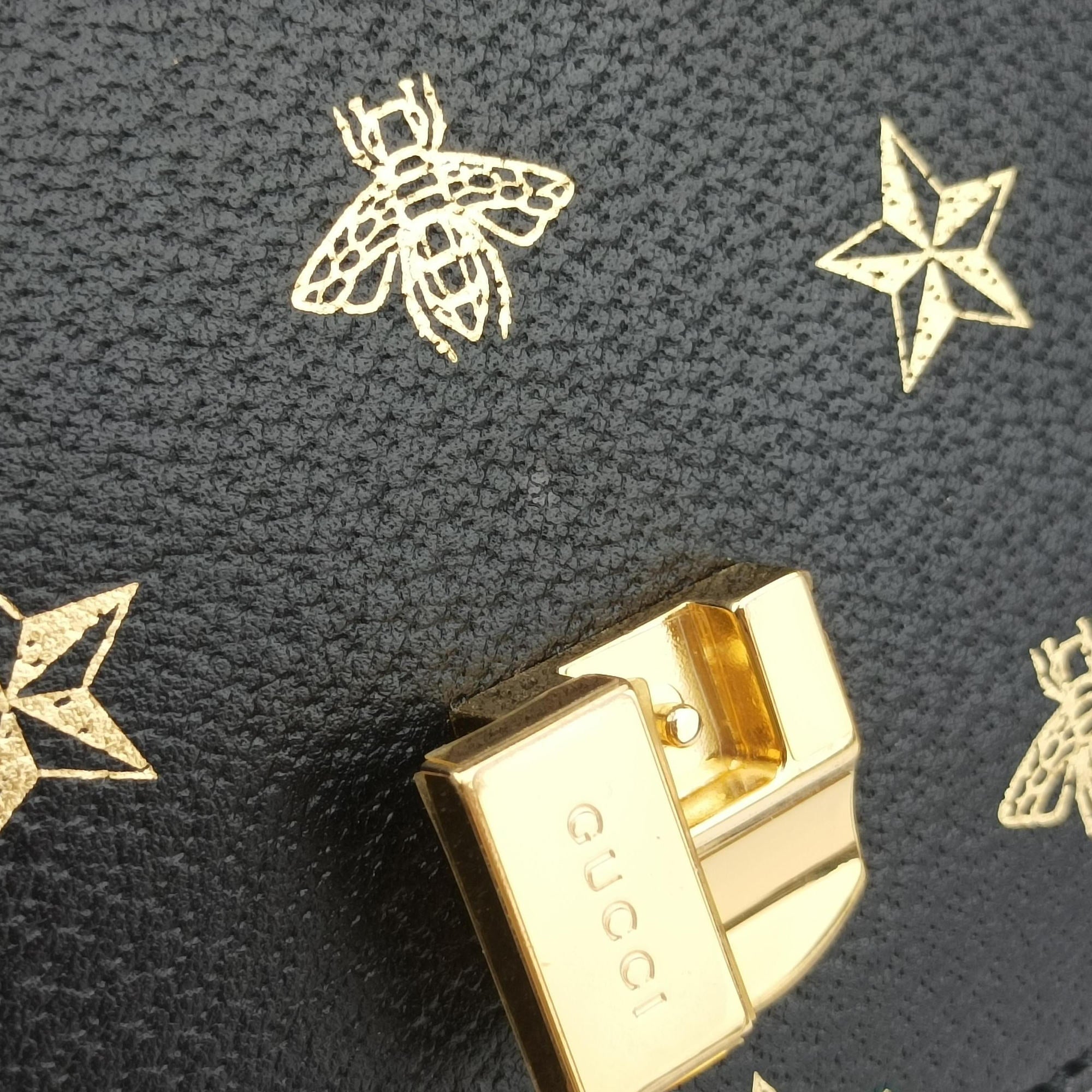 Pre-owned Gucci Sylvie Black×Multi Leather 470270 shoulderbag | stylenewstar