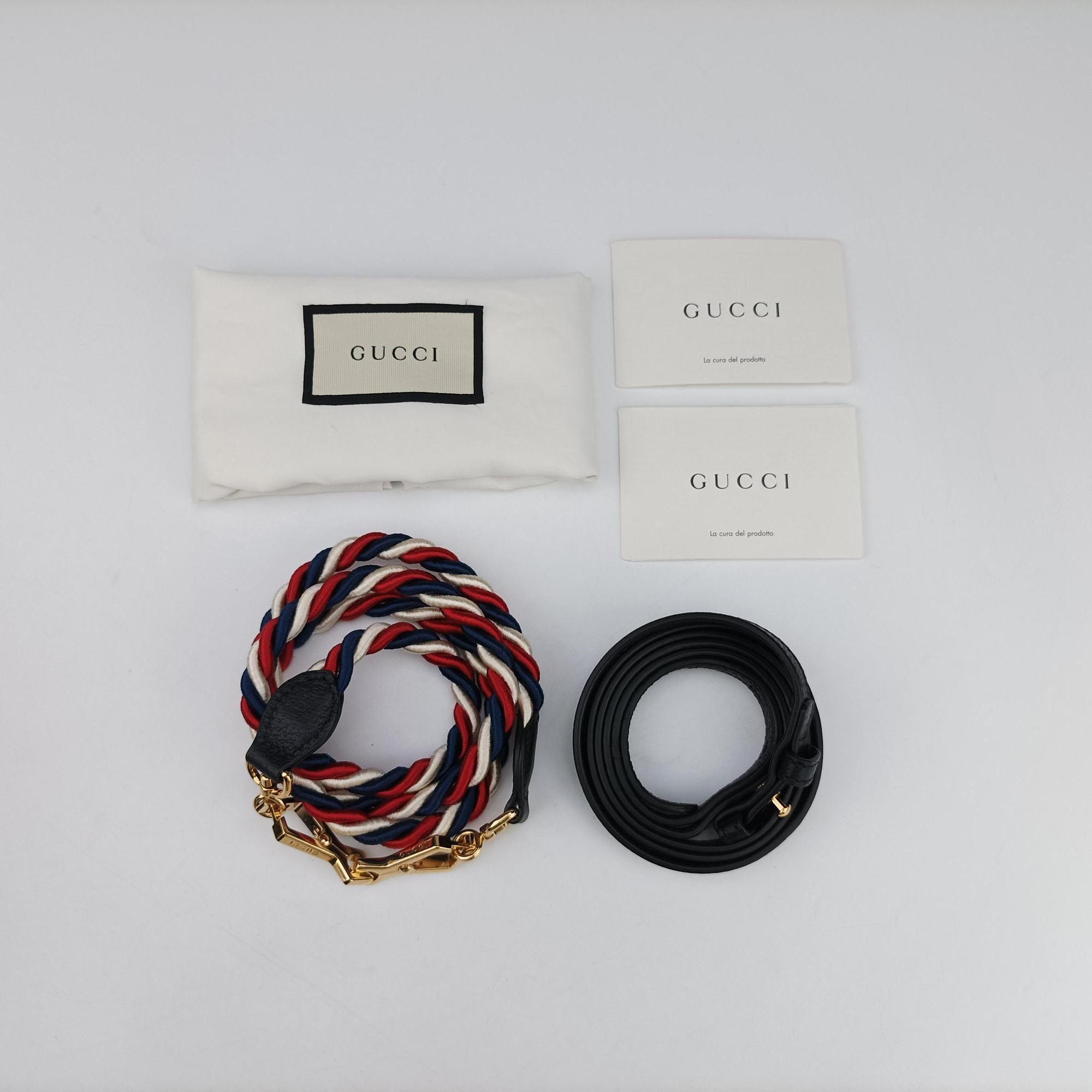 Pre-owned Gucci Sylvie Black×Multi Leather 470270 shoulderbag | stylenewstar