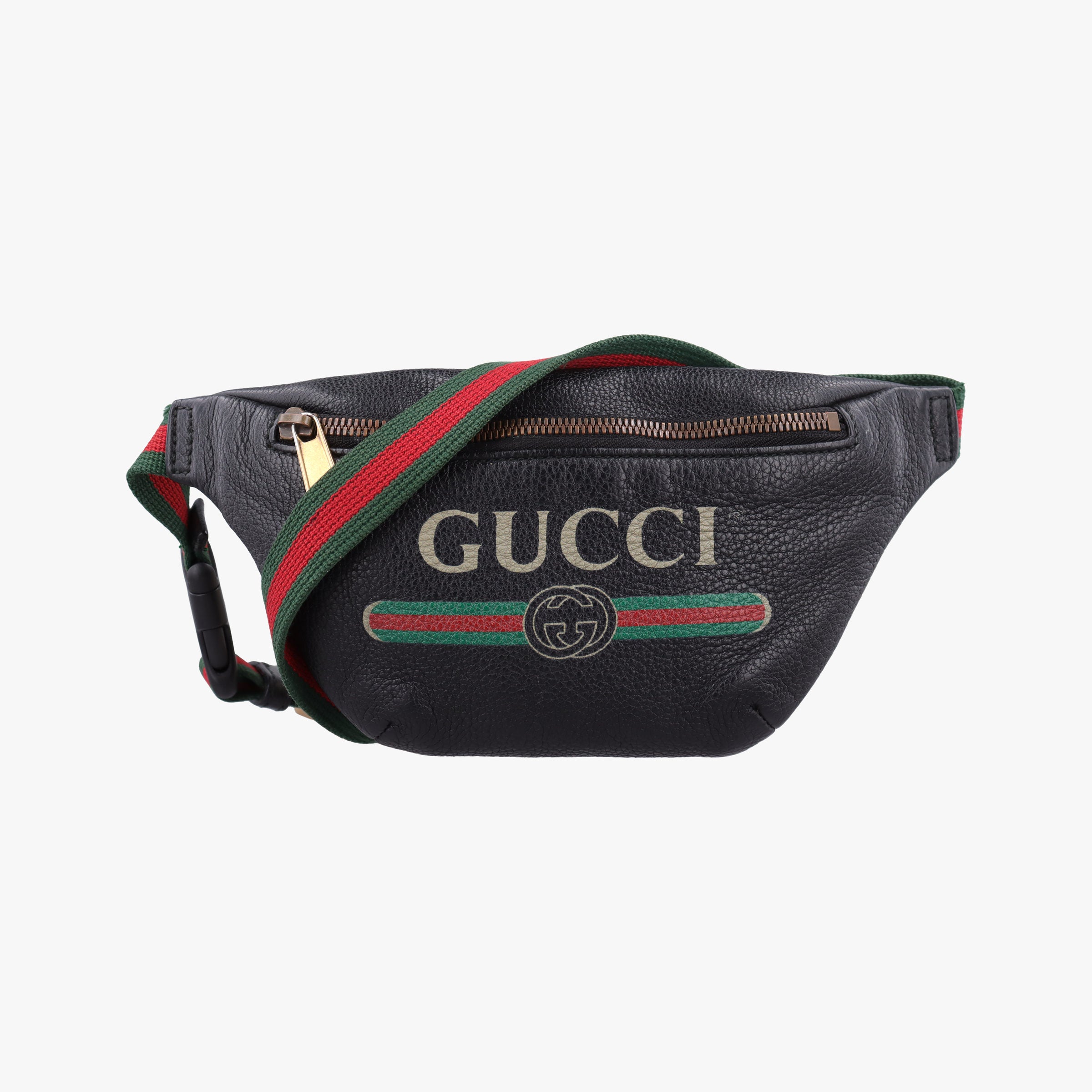 Secondhand Gucci Print Black Leather 527792 bum bag/waist bag | stylenewstar