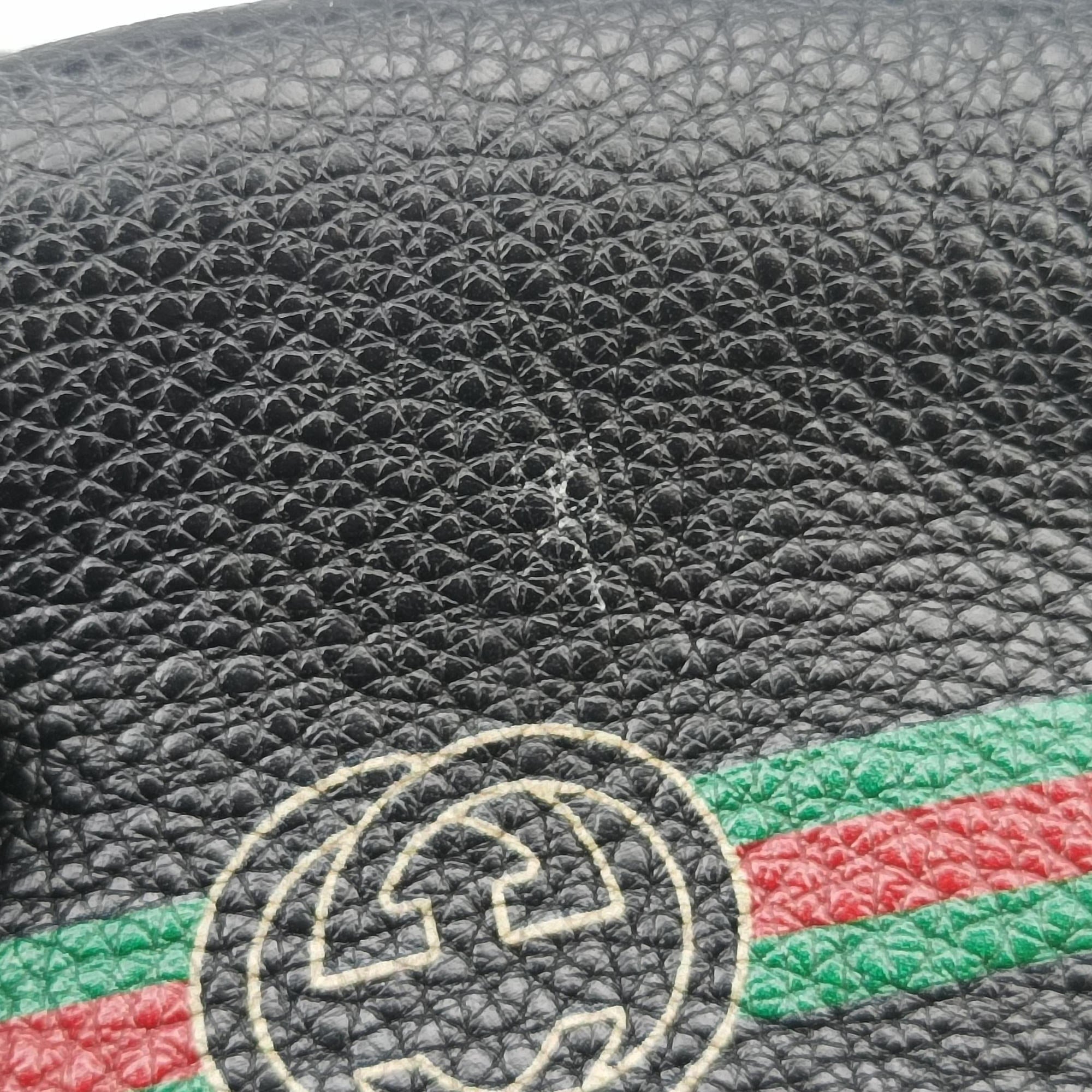 Secondhand Gucci Print Black Leather 527792 bum bag/waist bag | stylenewstar