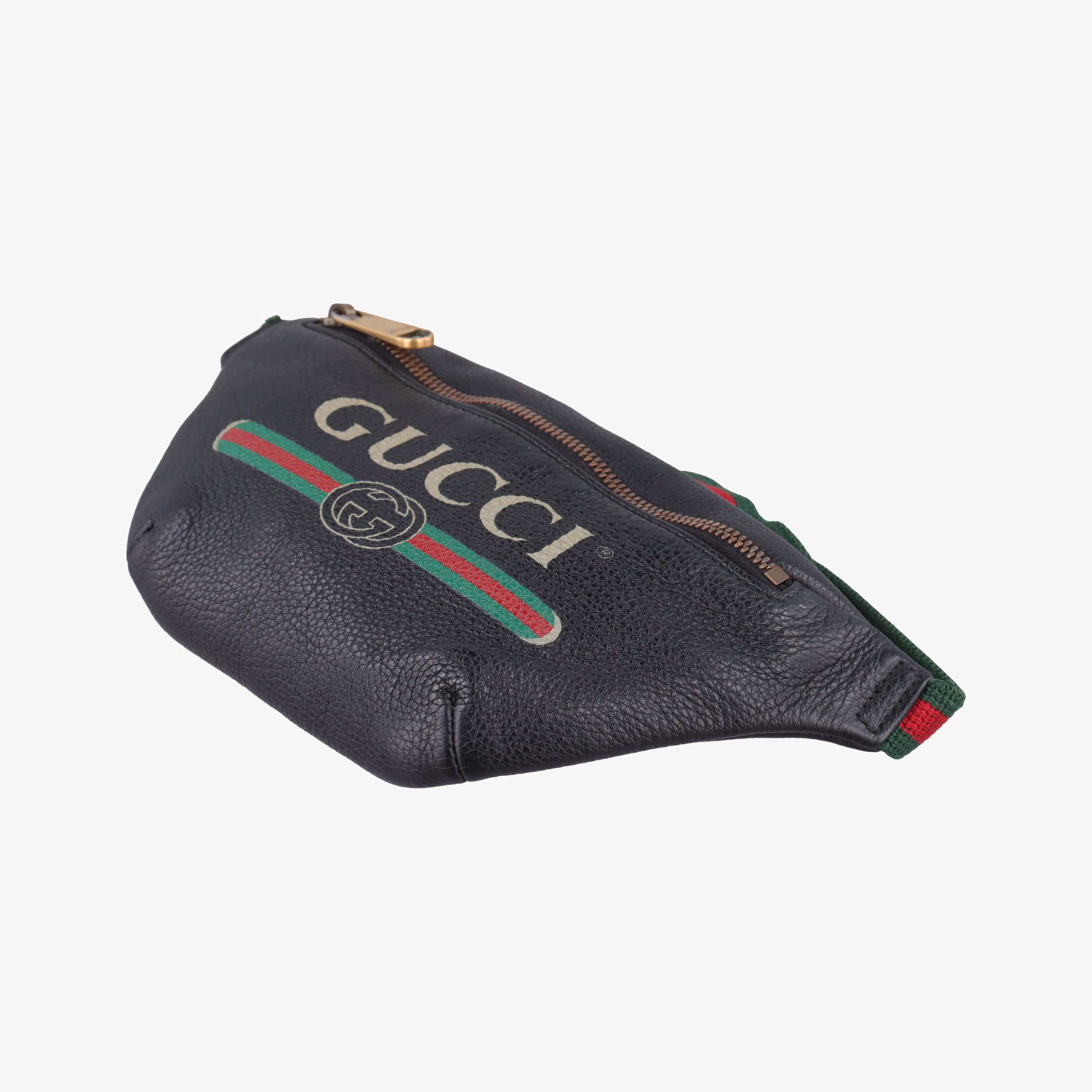 Secondhand Gucci Print Black Leather 527792 bum bag/waist bag | stylenewstar