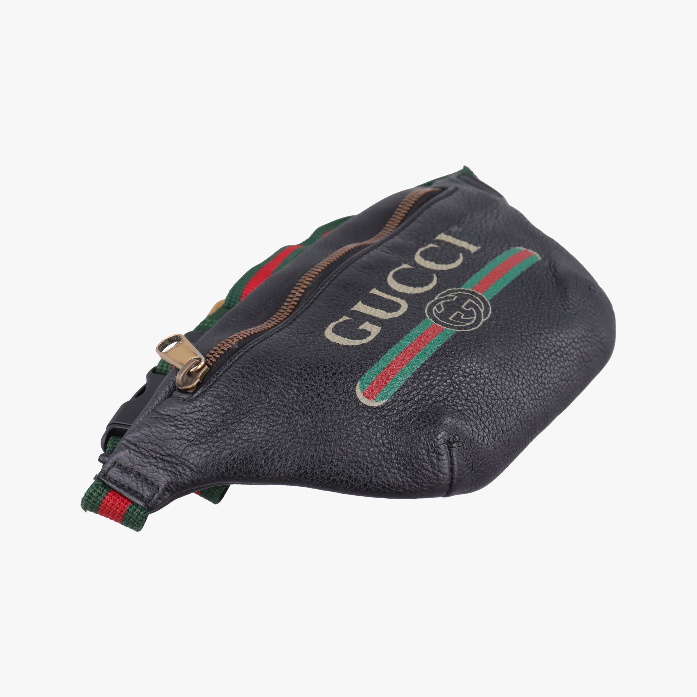 Secondhand Gucci Print Black Leather 527792 bum bag/waist bag | stylenewstar