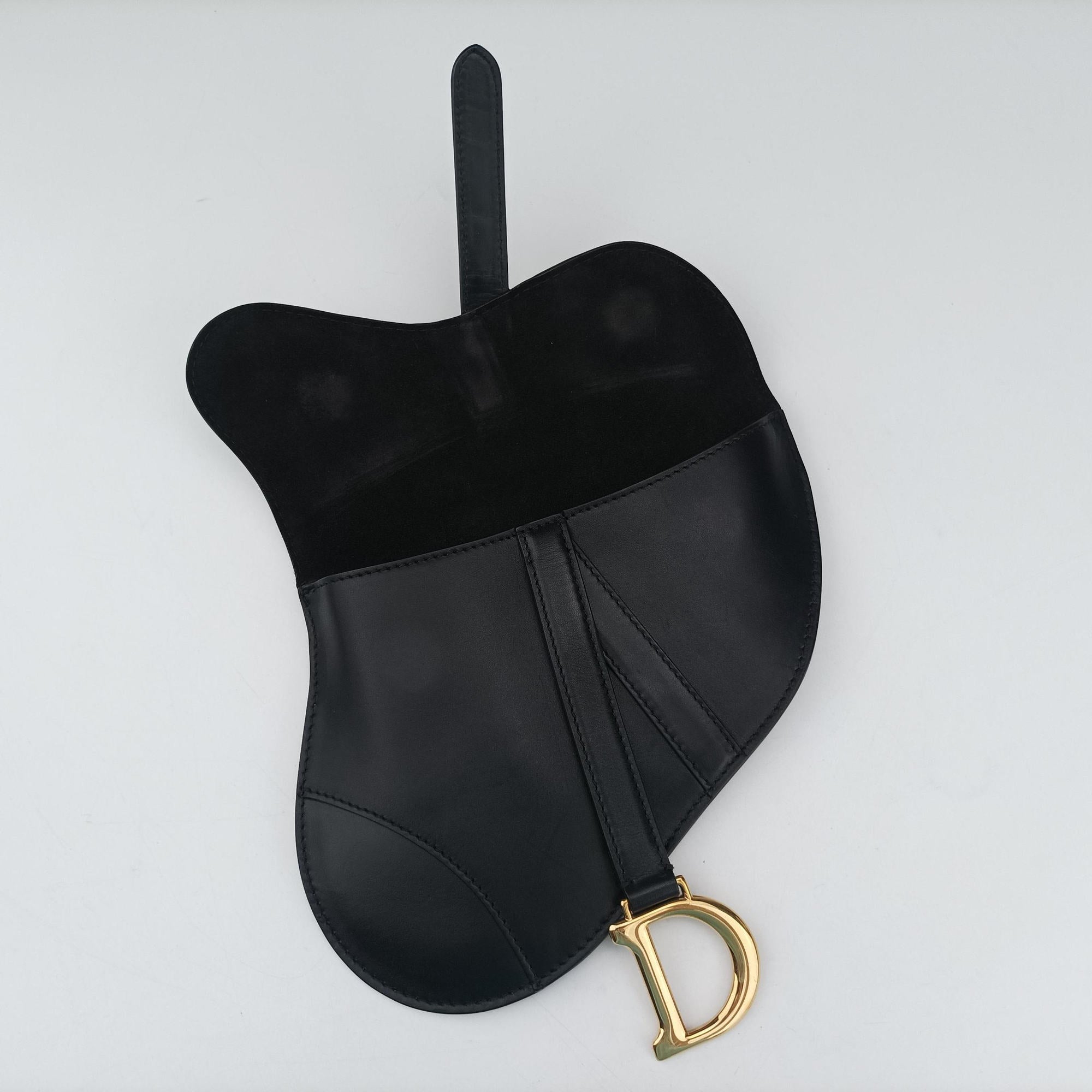 Pre-owned Christian Dior saddle Black leather  bum bag/waist bag | stylenewstar