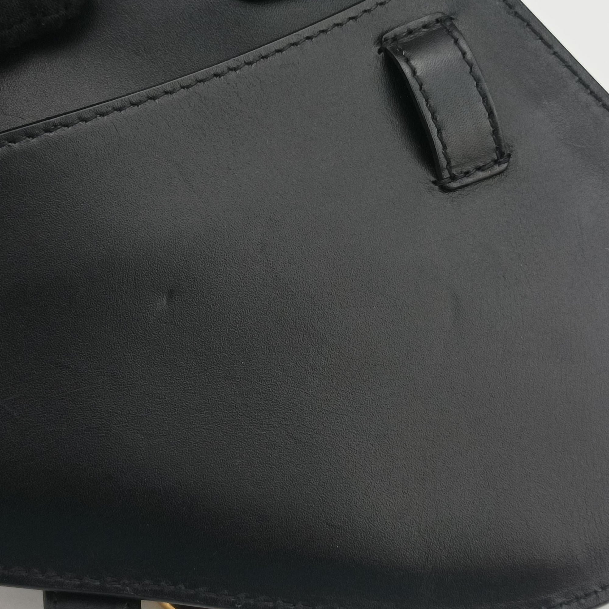 Pre-owned Christian Dior saddle Black leather  bum bag/waist bag | stylenewstar