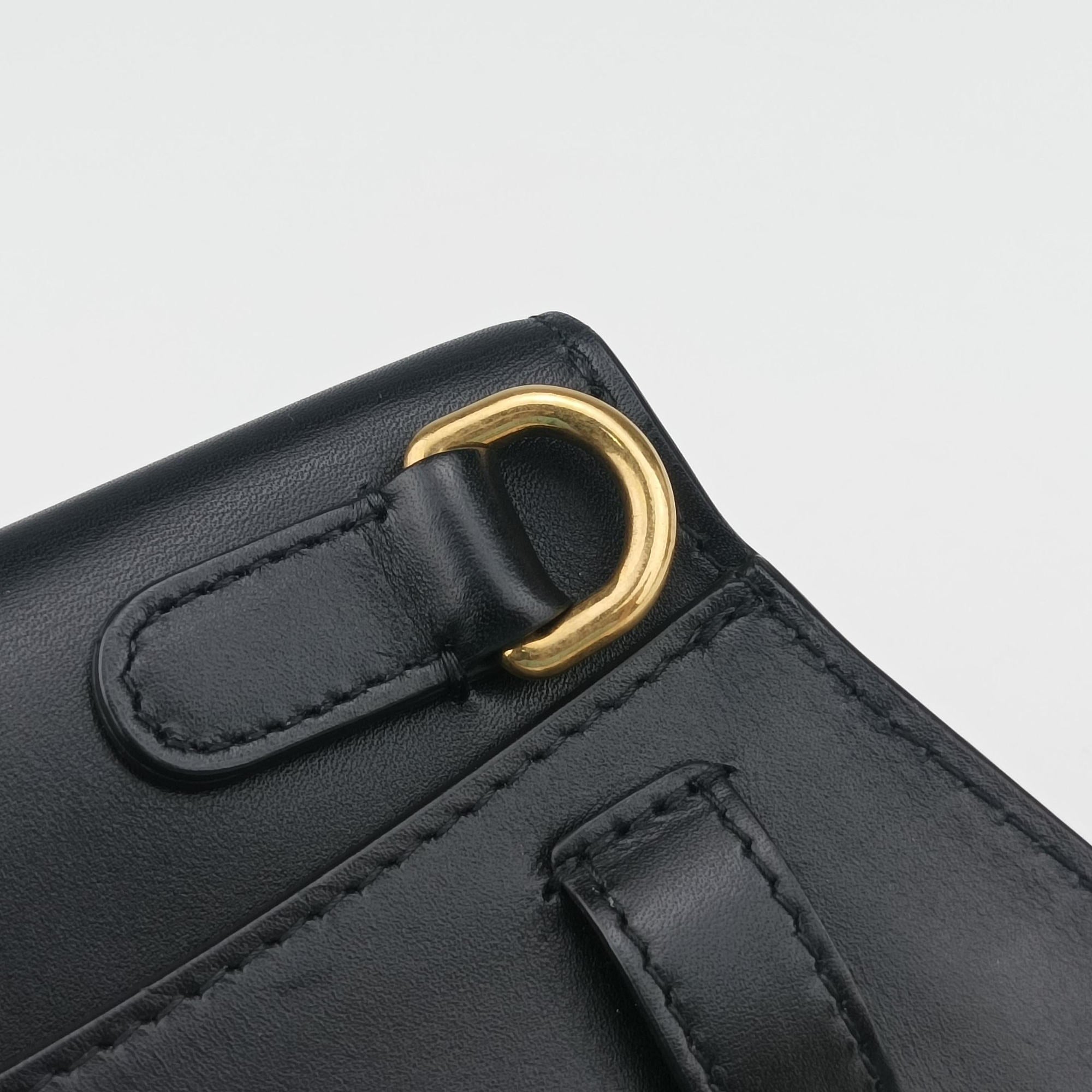 Pre-owned Christian Dior saddle Black leather  bum bag/waist bag | stylenewstar