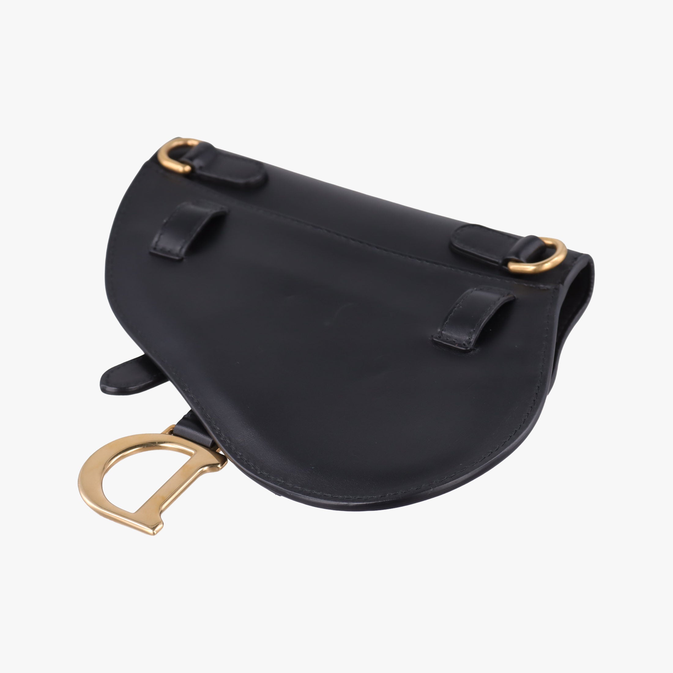 Pre-owned Christian Dior saddle Black leather  bum bag/waist bag | stylenewstar