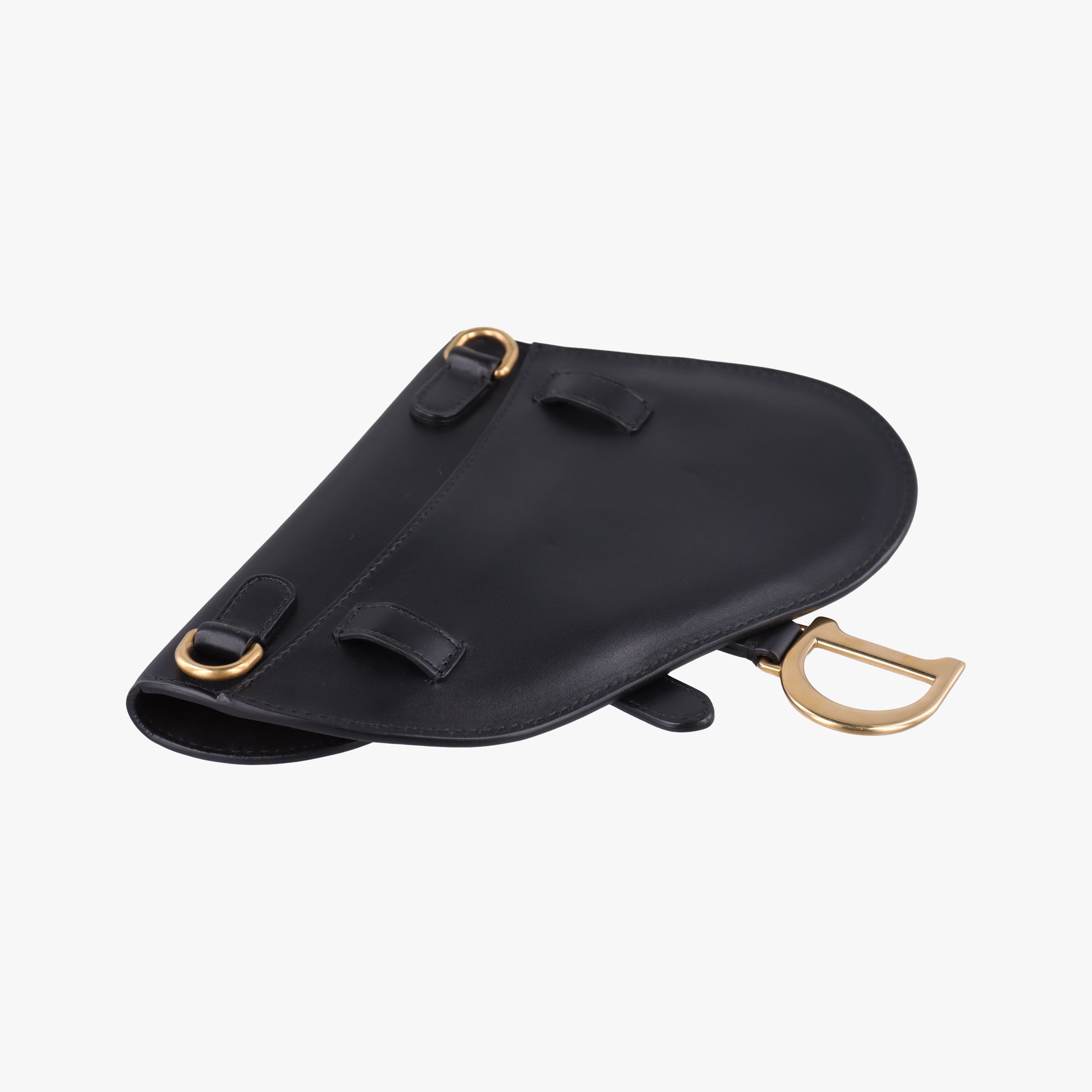 Pre-owned Christian Dior saddle Black leather  bum bag/waist bag | stylenewstar