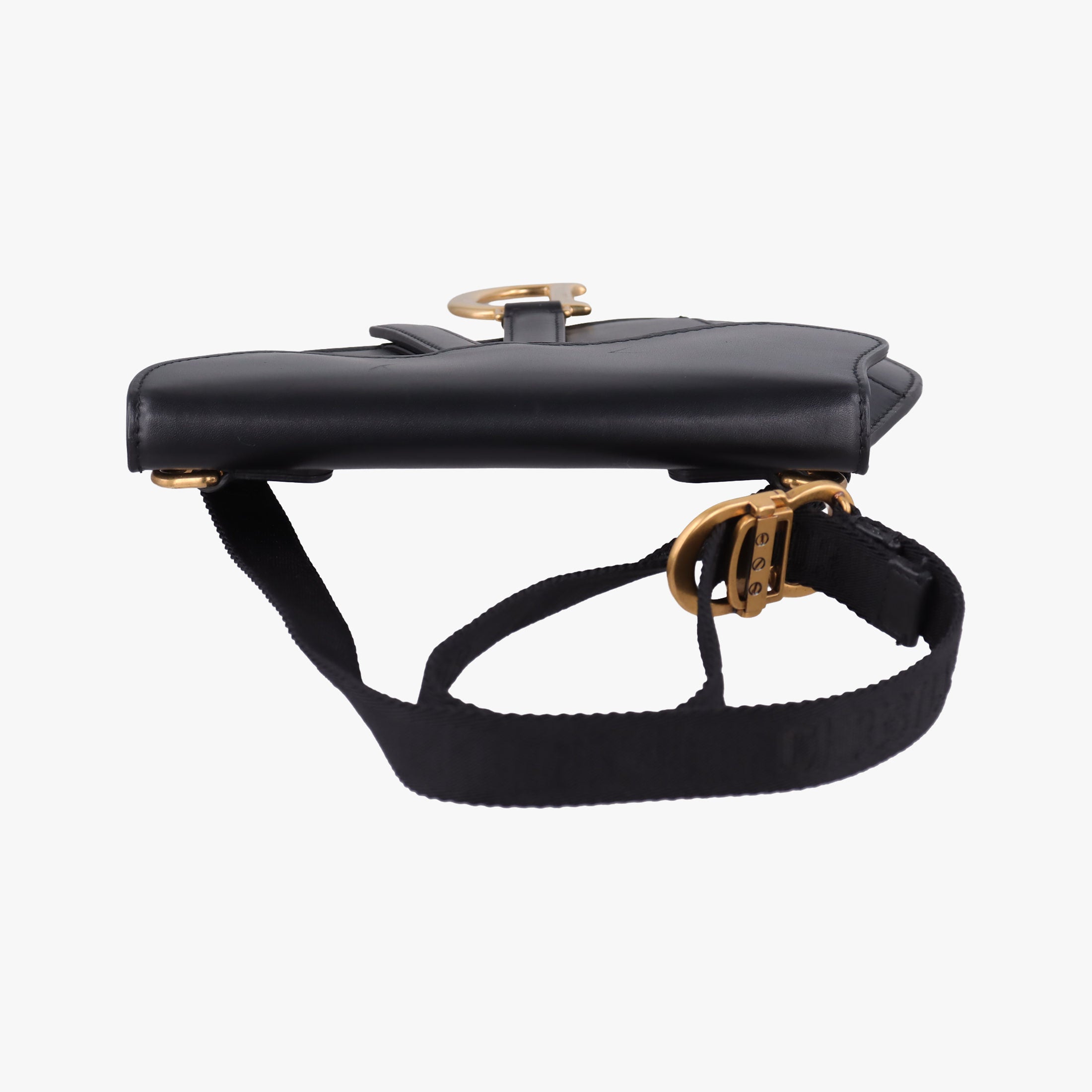 Pre-owned Christian Dior saddle Black leather  bum bag/waist bag | stylenewstar