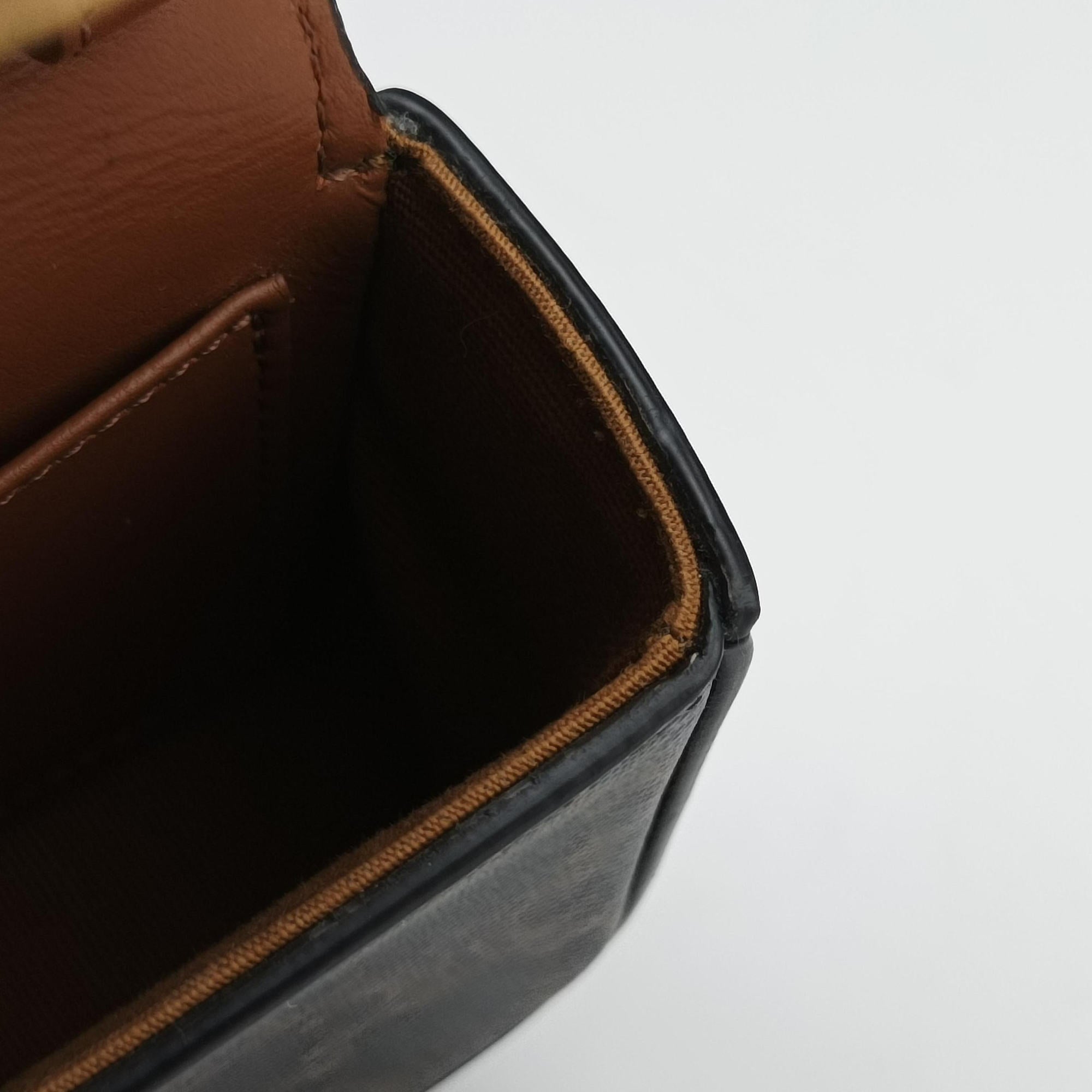 Pre-owned Celine Mini Triomphe Brown PVC coated canvas  shoulderbag | stylenewstar