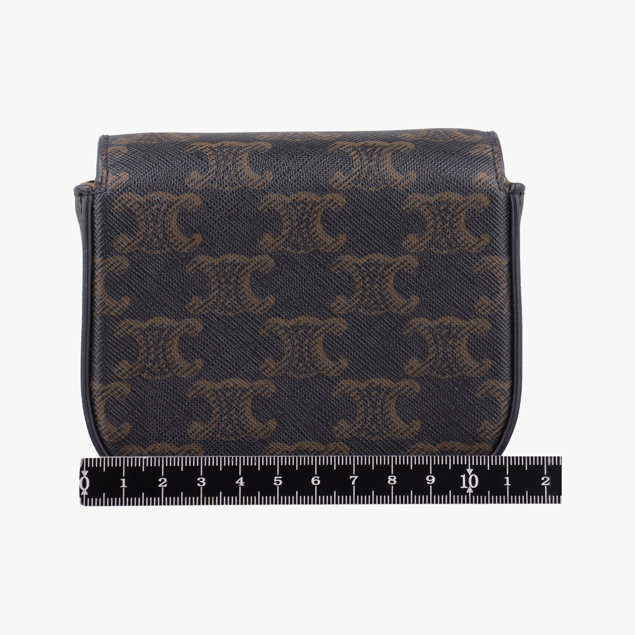 Pre-owned Celine Mini Triomphe Brown PVC coated canvas  shoulderbag | stylenewstar