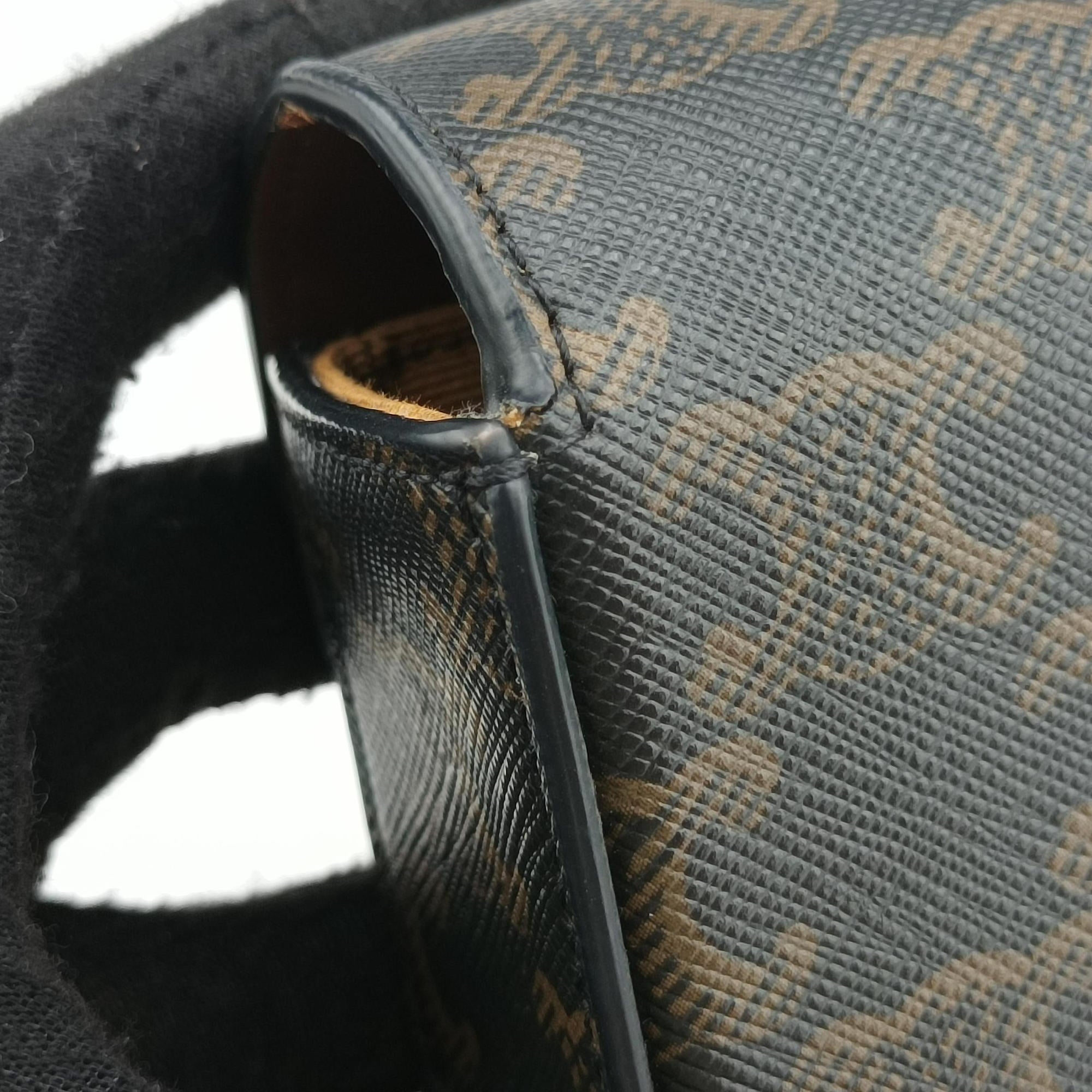 Pre-owned Celine Mini Triomphe Brown PVC coated canvas  shoulderbag | stylenewstar