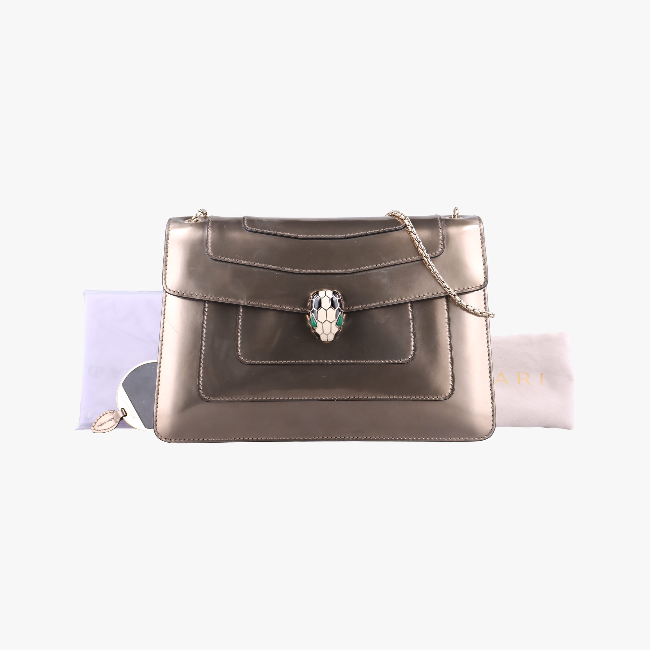 Secondhand Bvlgari SERPENTI FOREVER Golden Enamel  shoulderbag | stylenewstar