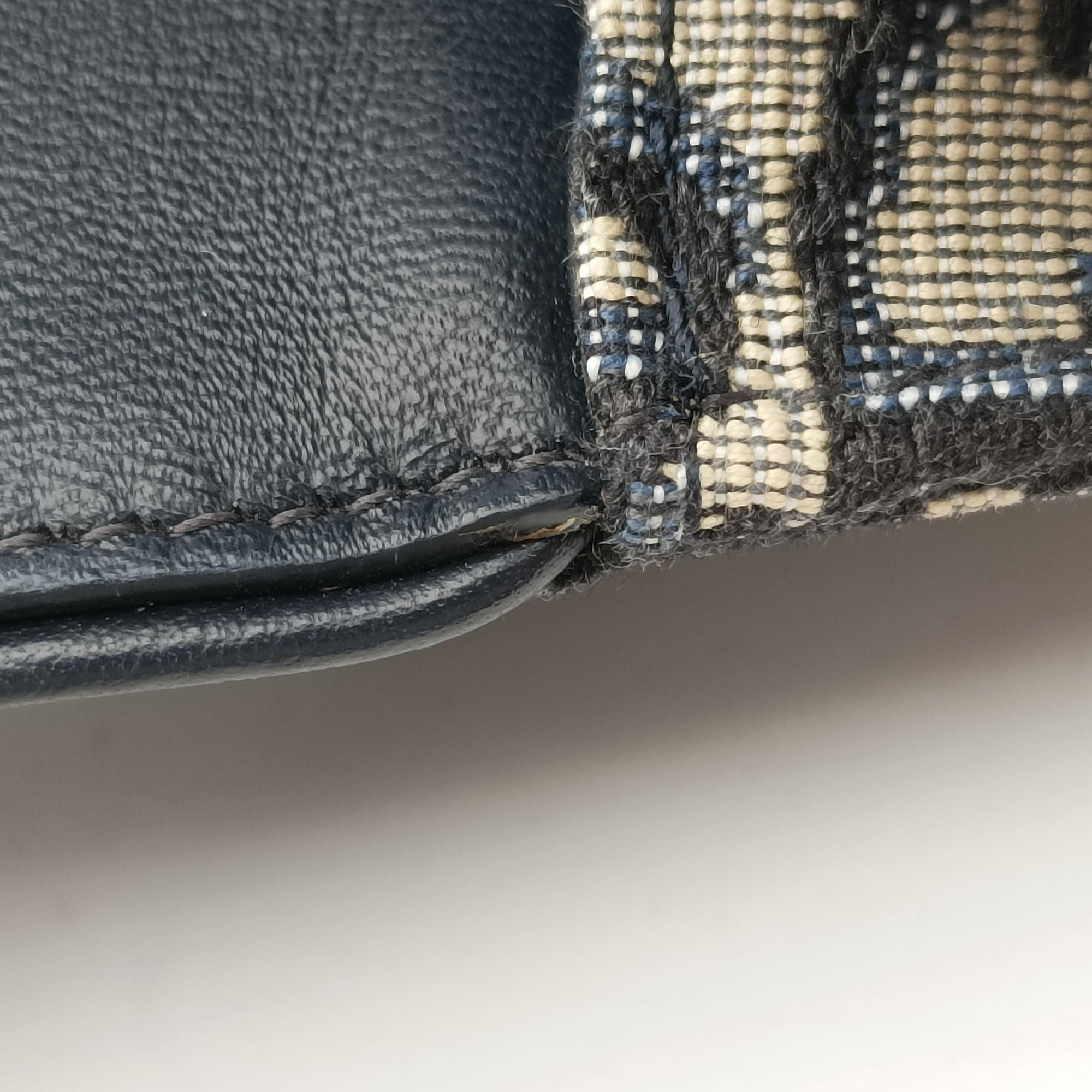 Vintage Christian Dior Saddle Navy×Gray jacquard  bum bag/waist bag | stylenewstar