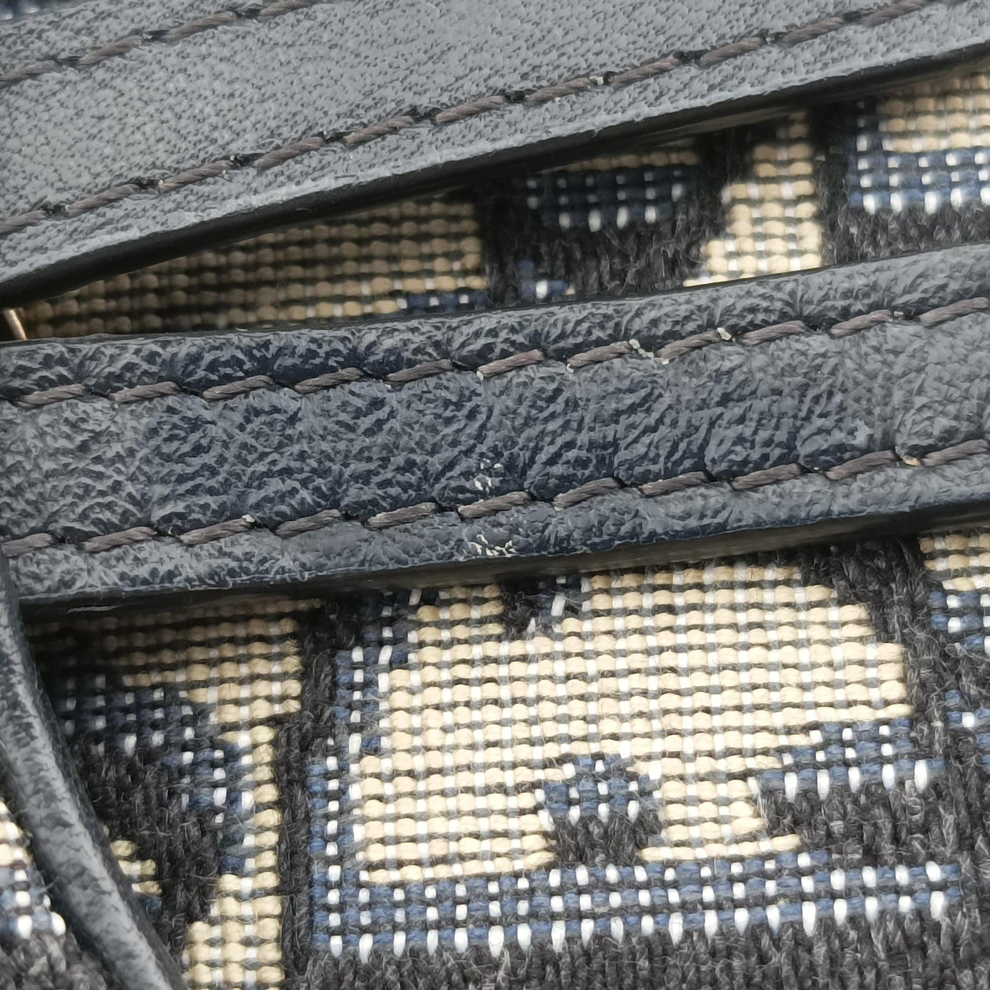 Vintage Christian Dior Saddle Navy×Gray jacquard  bum bag/waist bag | stylenewstar