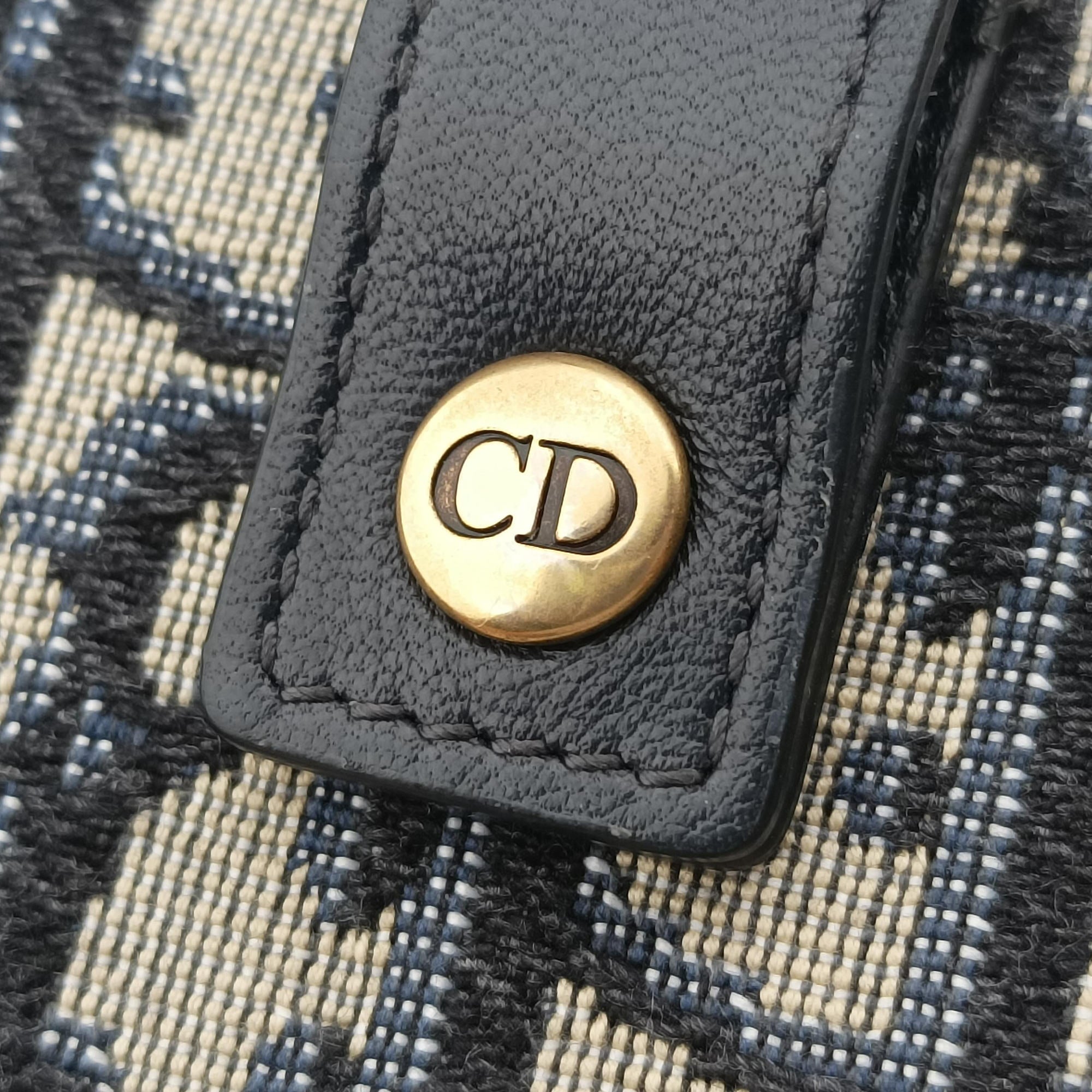 Vintage Christian Dior Saddle Navy×Gray jacquard  bum bag/waist bag | stylenewstar