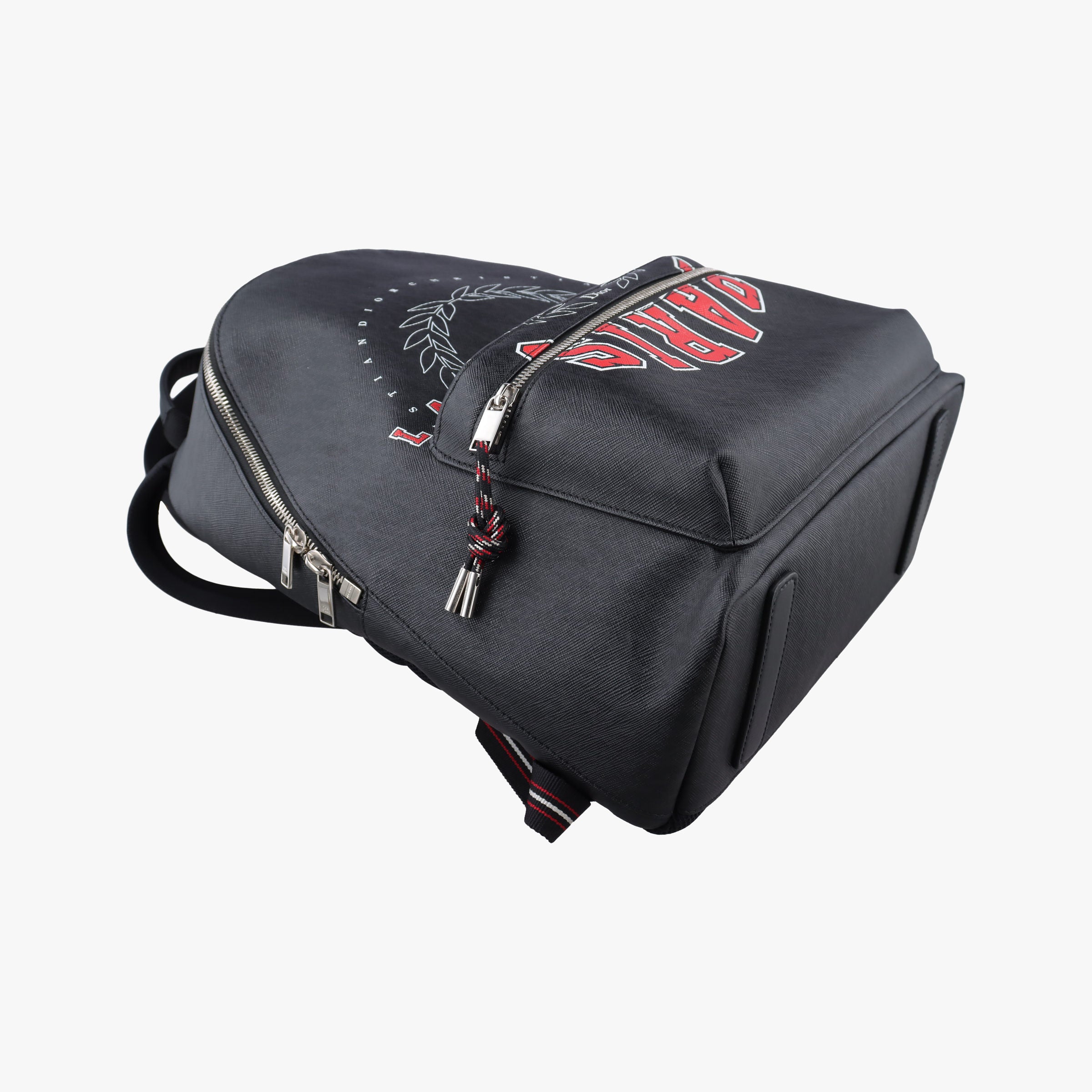 Pre-owned Christian Dior Fall 2017 "Late Night" Capsule Late Night Printed Black Leather 1LNBA001 backpack/rucksack | stylenewstar
