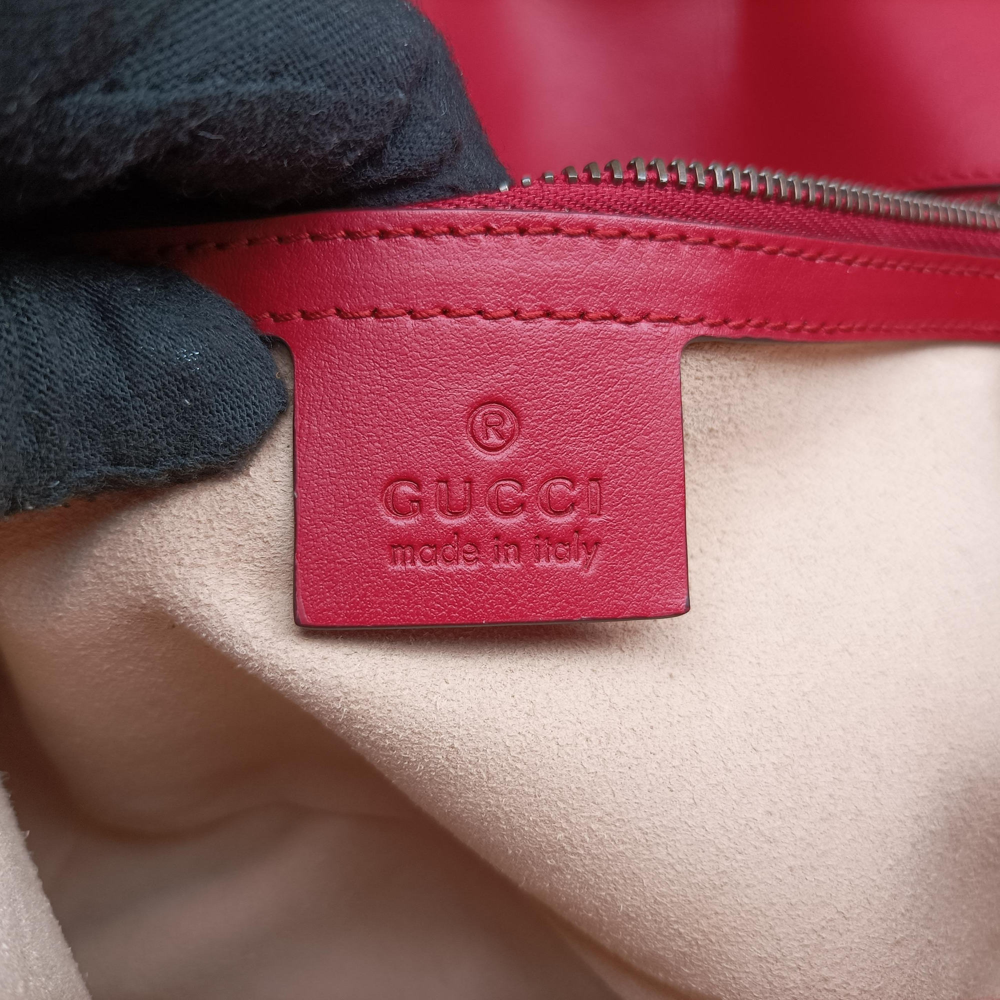 Pre-owned Gucci GG Marmont Red Leather 443497 shoulderbag | stylenewstar