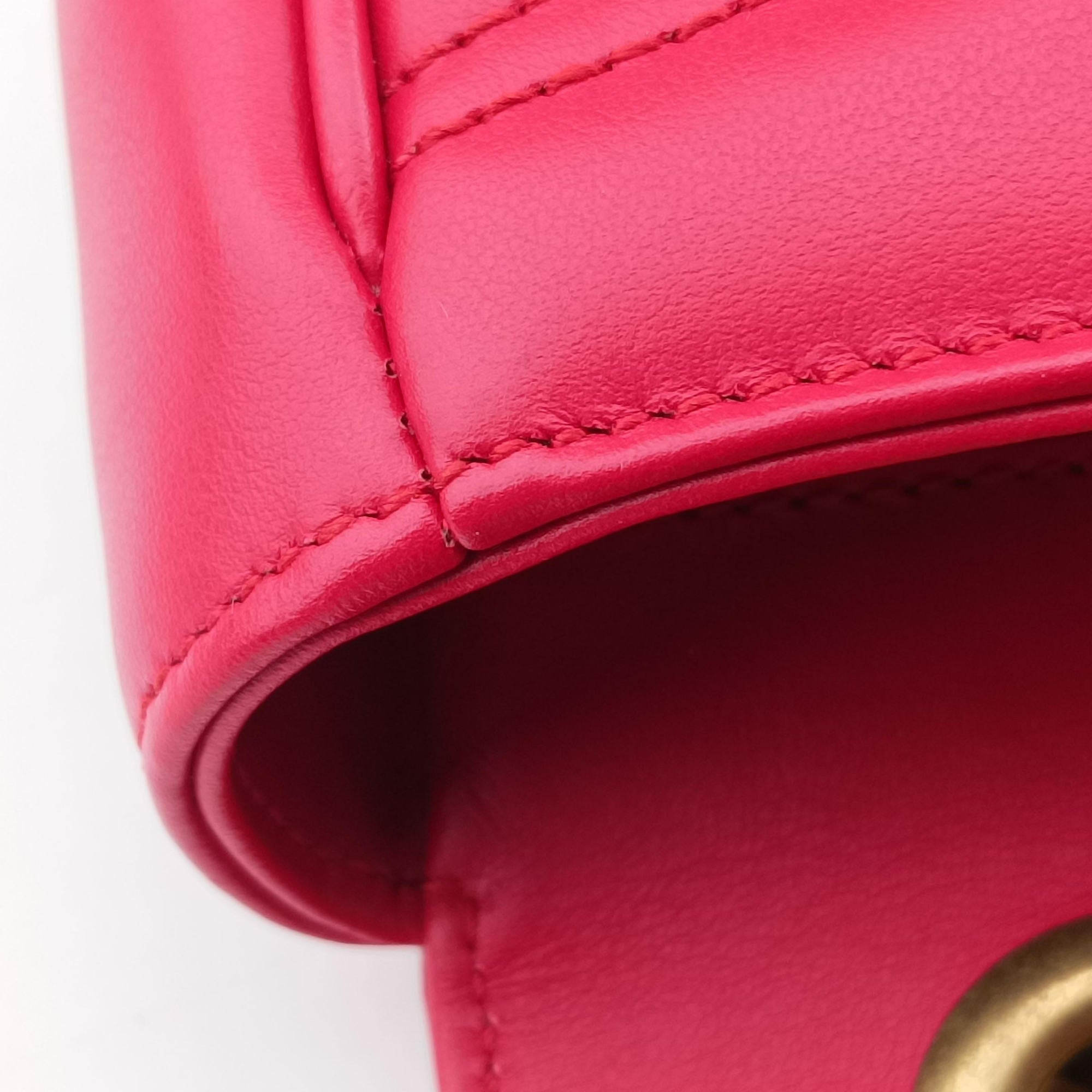 Pre-owned Gucci GG Marmont Red Leather 443497 shoulderbag | stylenewstar