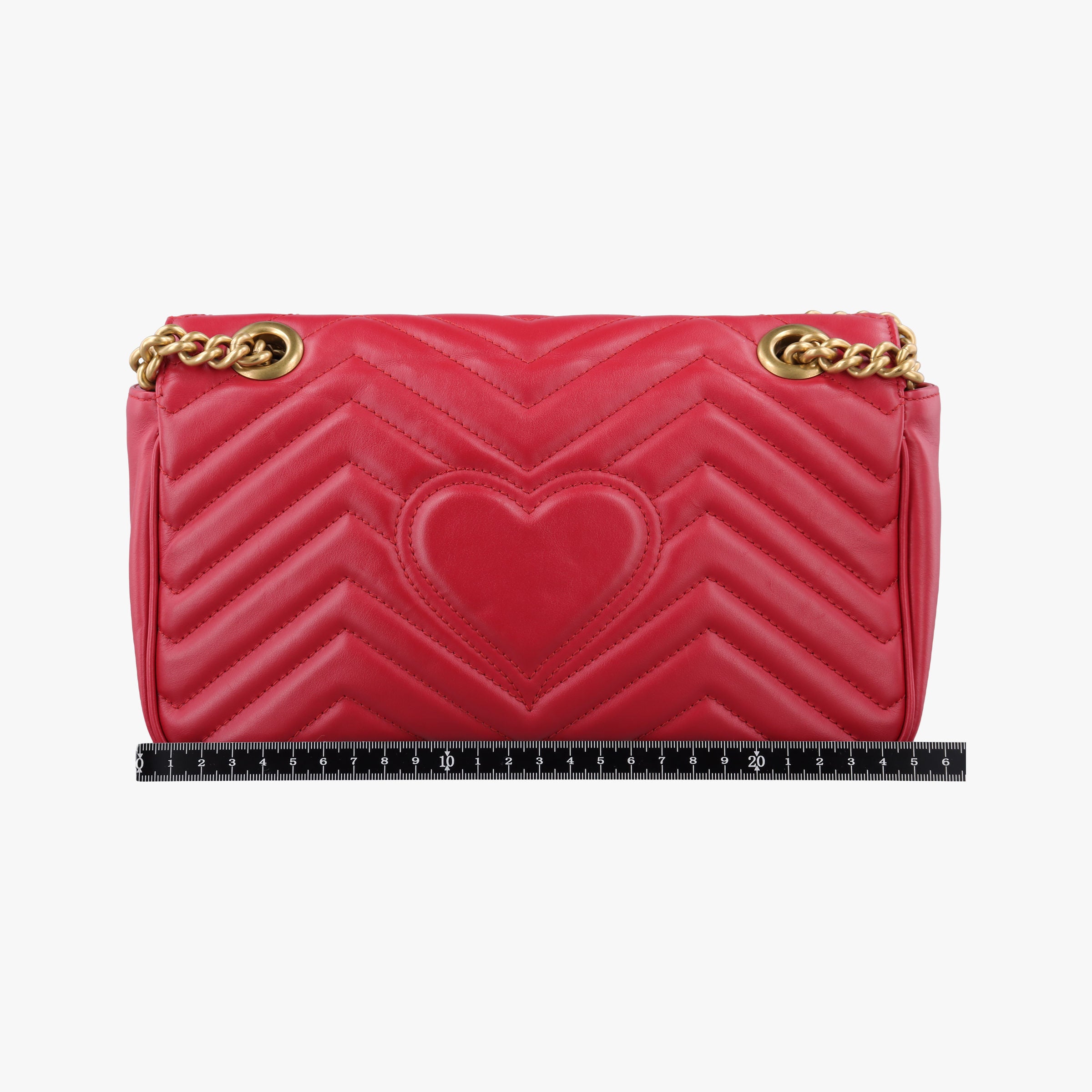 Pre-owned Gucci GG Marmont Red Leather 443497 shoulderbag | stylenewstar
