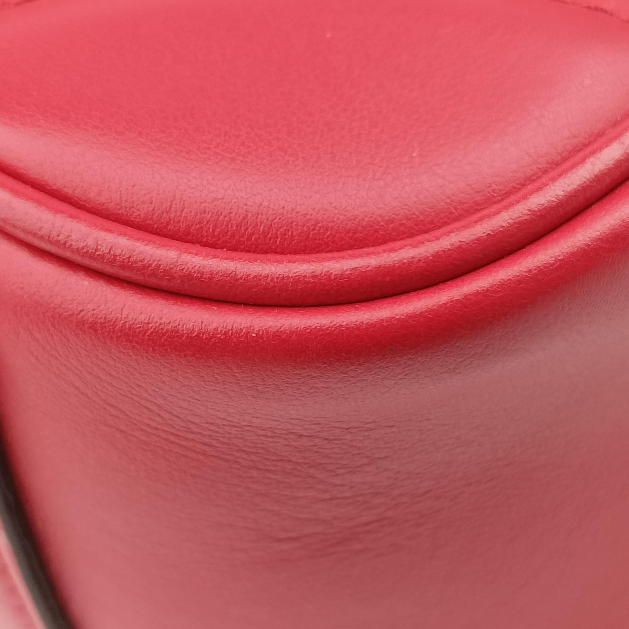 Pre-owned Gucci GG Marmont Red Leather 443497 shoulderbag | stylenewstar