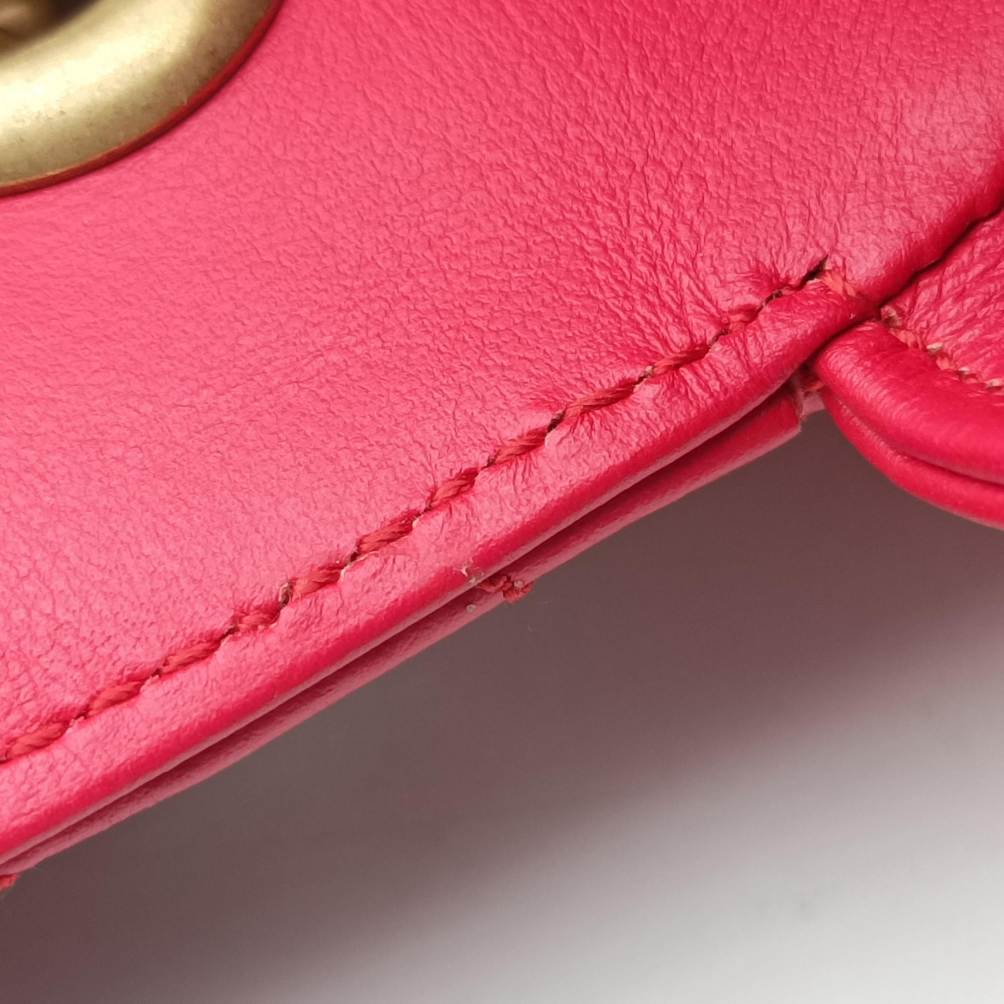 Pre-owned Gucci GG Marmont Red Leather 443497 shoulderbag | stylenewstar
