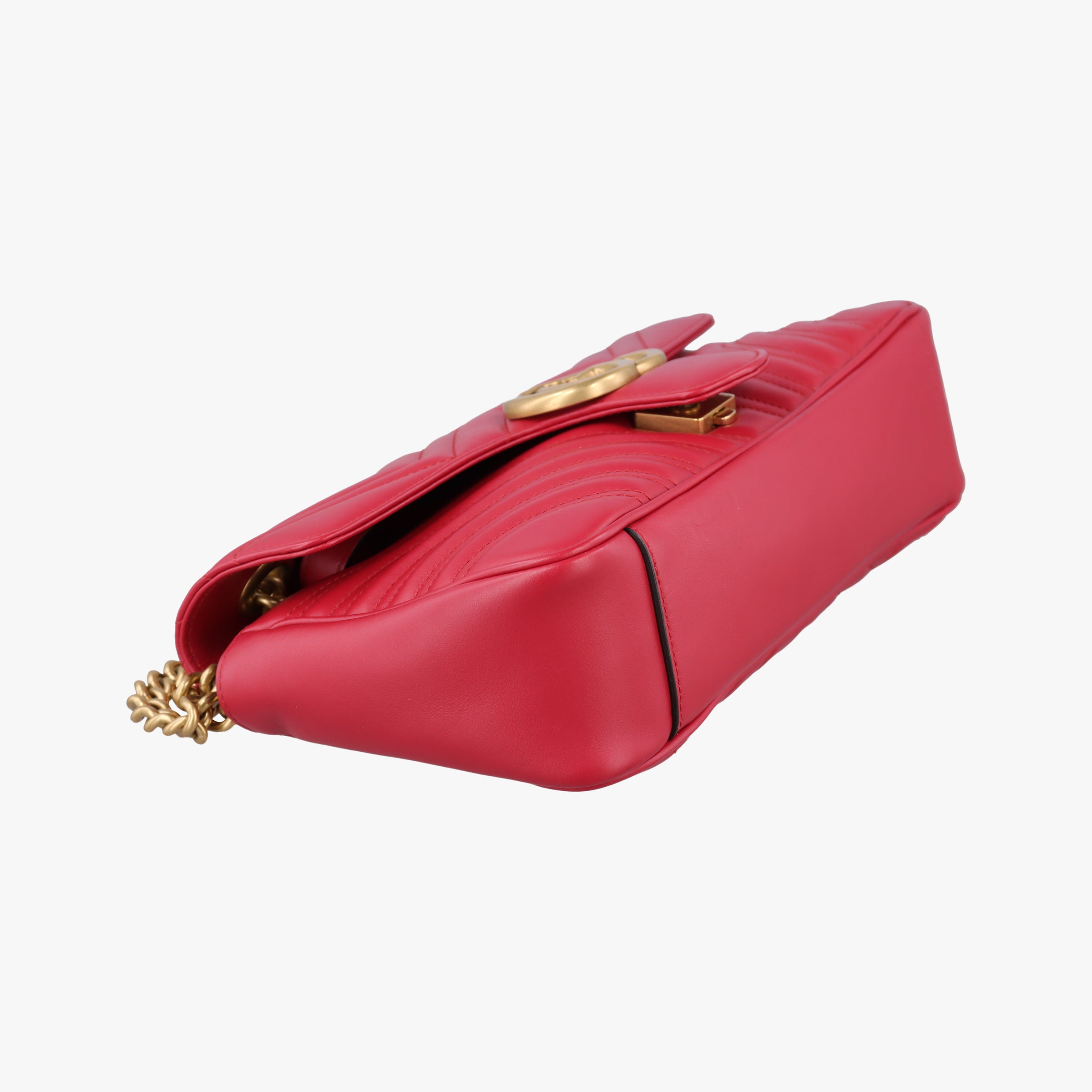 Pre-owned Gucci GG Marmont Red Leather 443497 shoulderbag | stylenewstar