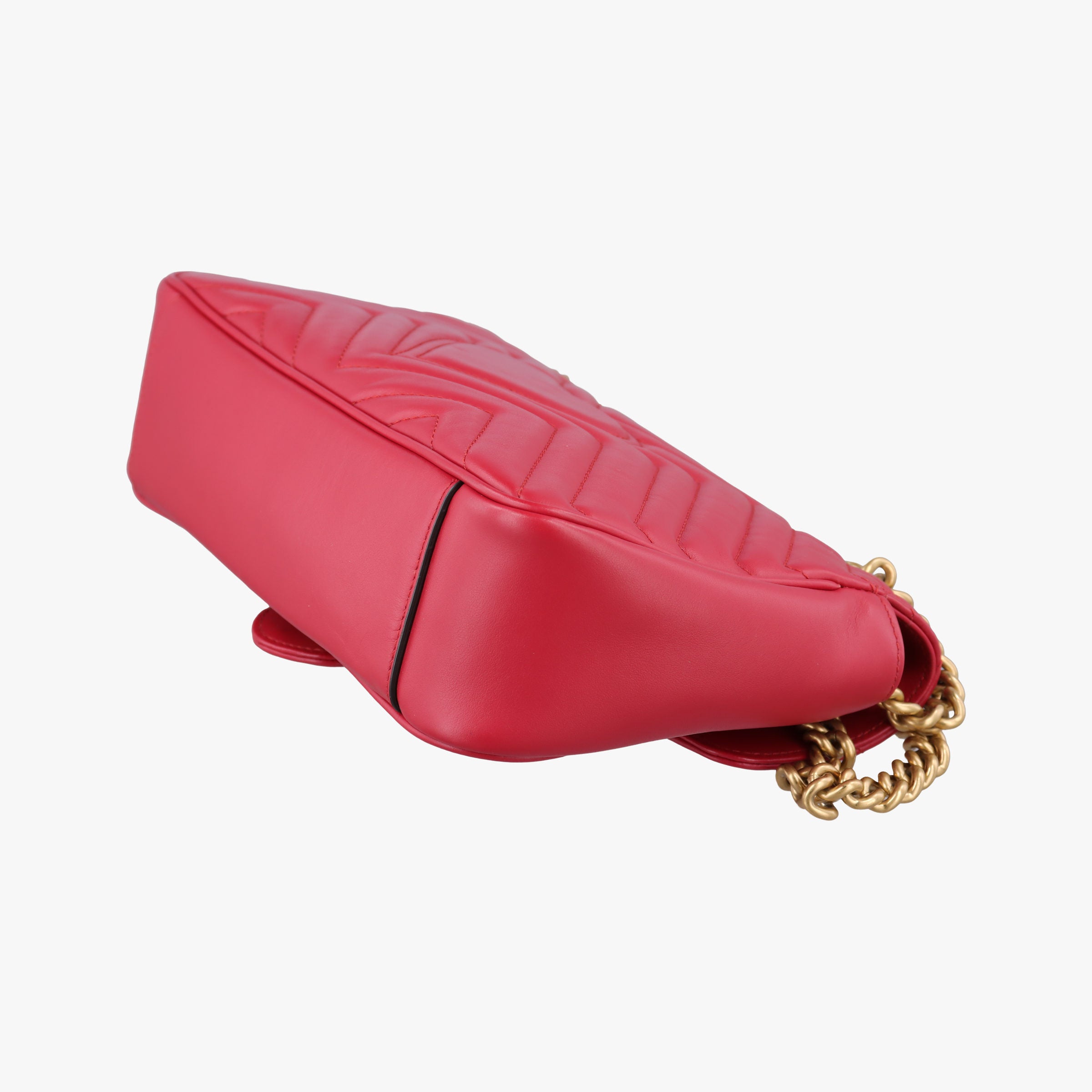 Pre-owned Gucci GG Marmont Red Leather 443497 shoulderbag | stylenewstar