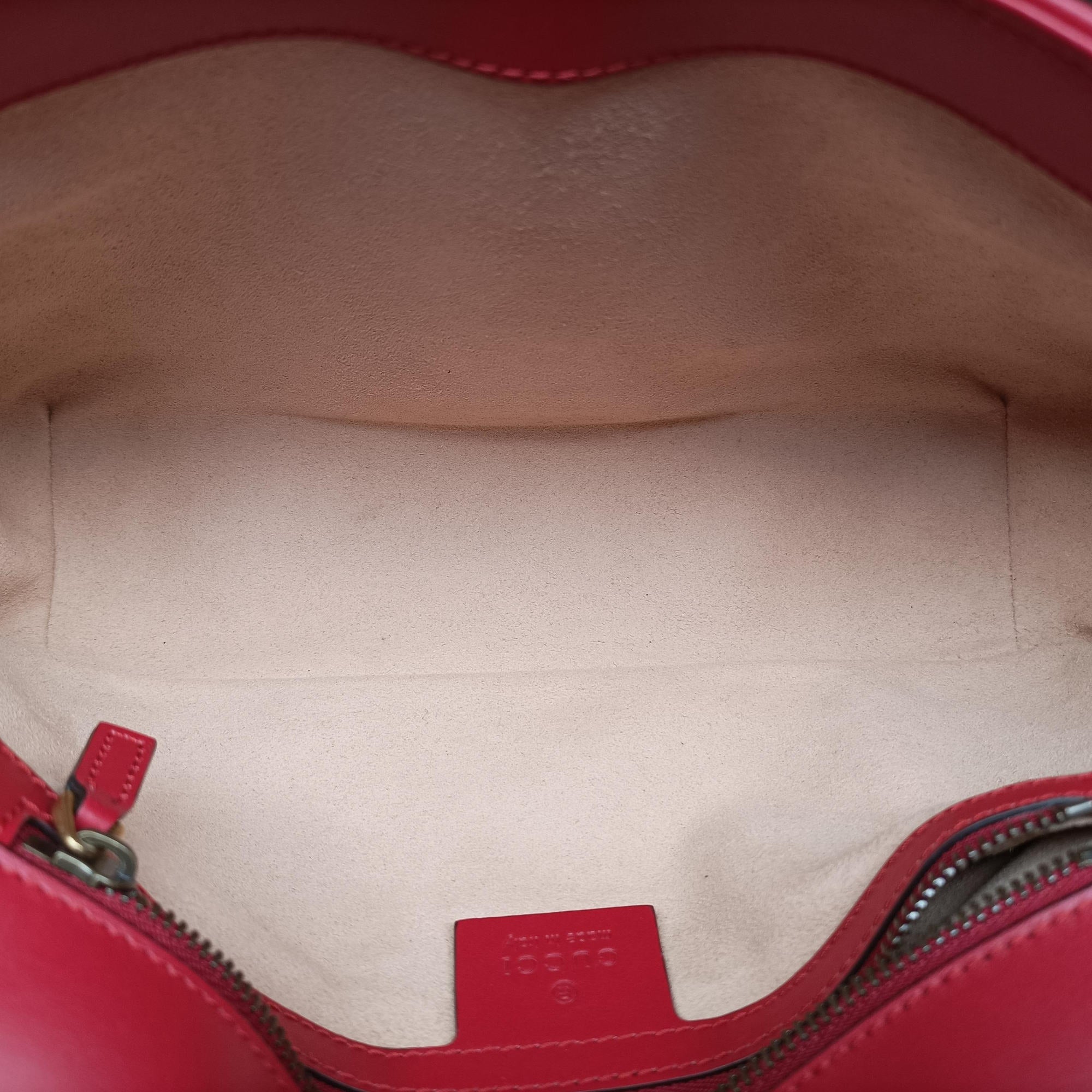 Pre-owned Gucci GG Marmont Red Leather 443497 shoulderbag | stylenewstar