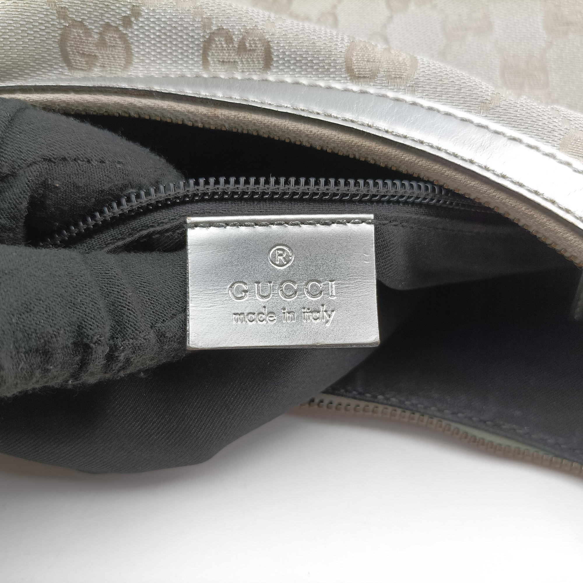 Pre-owned Gucci Sherry Line Gray Canvas×Leather 181092 shoulderbag | stylenewstar