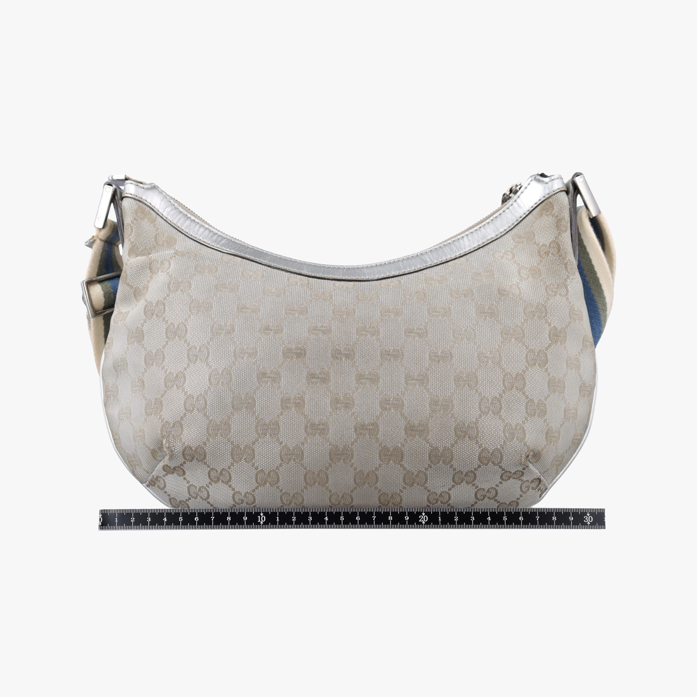 Pre-owned Gucci Sherry Line Gray Canvas×Leather 181092 shoulderbag | stylenewstar