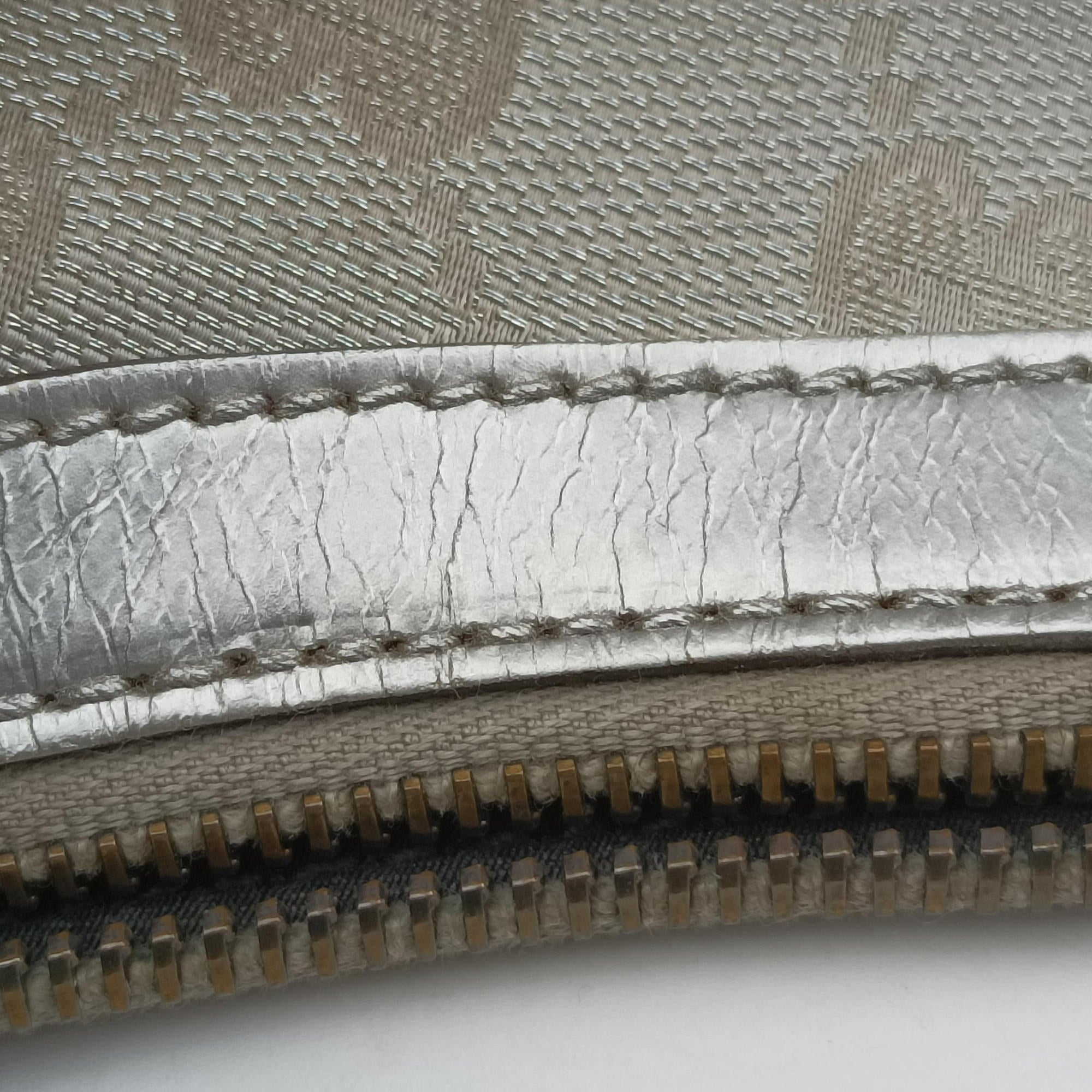 Pre-owned Gucci Sherry Line Gray Canvas×Leather 181092 shoulderbag | stylenewstar