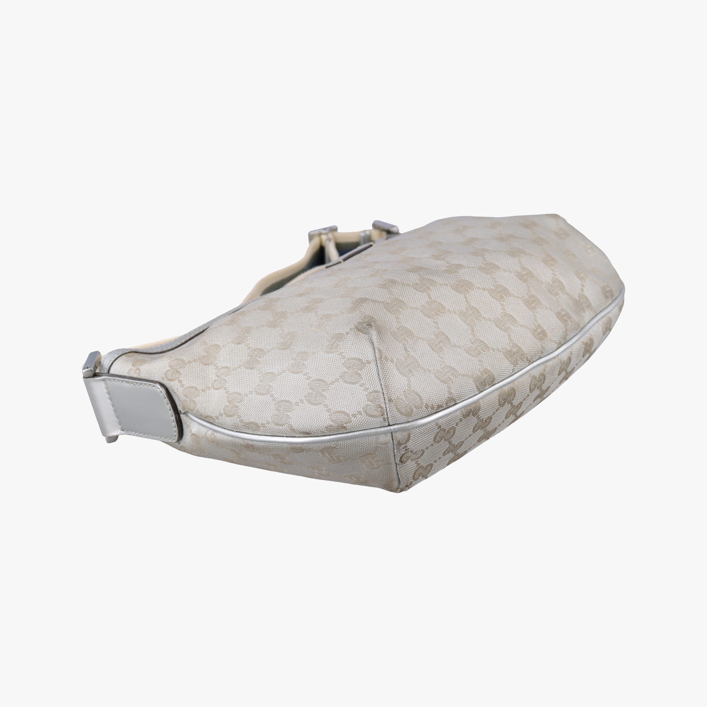 Pre-owned Gucci Sherry Line Gray Canvas×Leather 181092 shoulderbag | stylenewstar