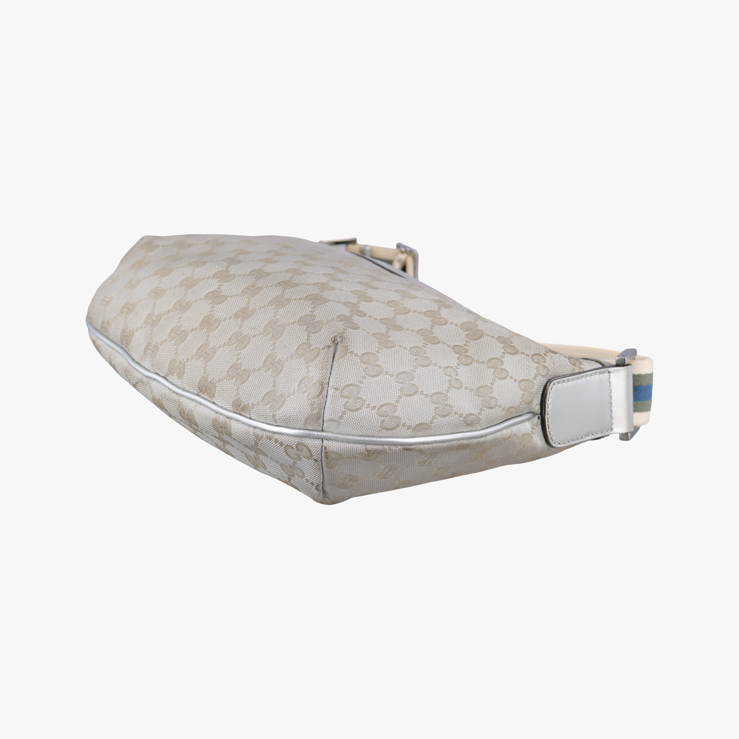 Pre-owned Gucci Sherry Line Gray Canvas×Leather 181092 shoulderbag | stylenewstar