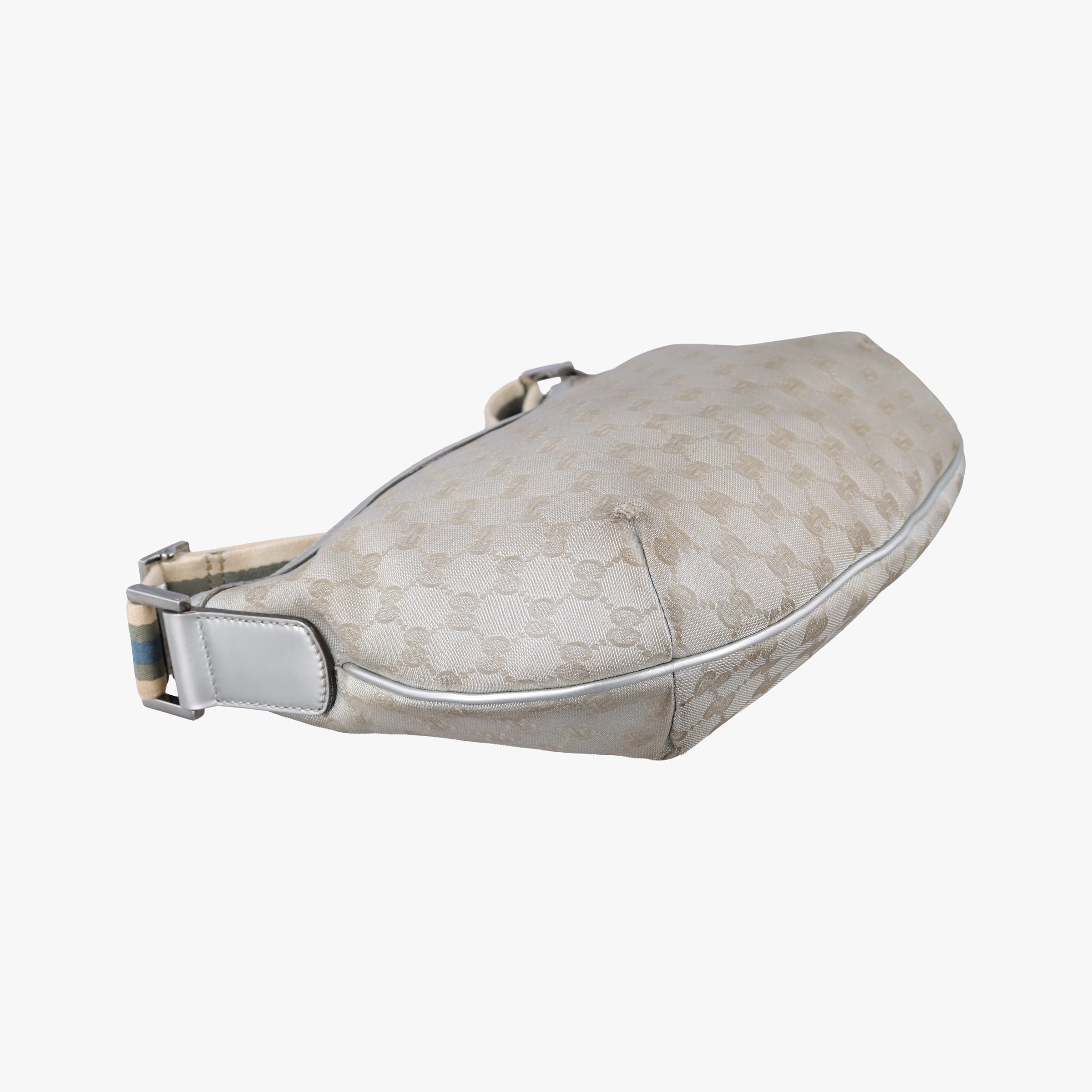 Pre-owned Gucci Sherry Line Gray Canvas×Leather 181092 shoulderbag | stylenewstar