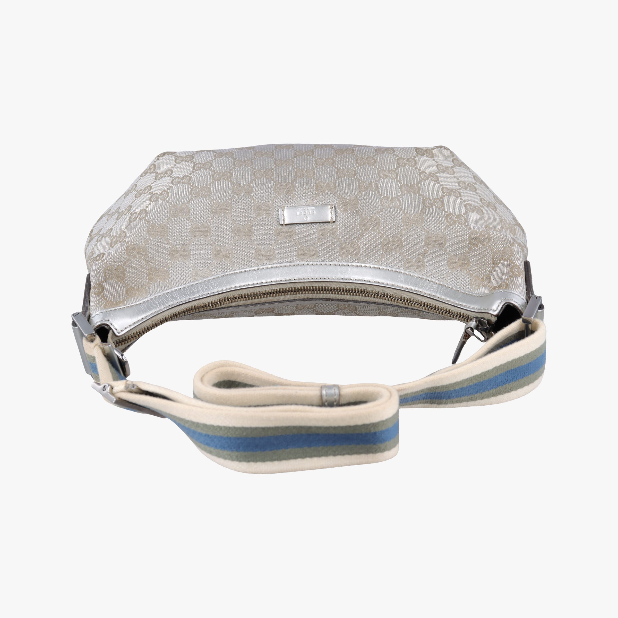 Pre-owned Gucci Sherry Line Gray Canvas×Leather 181092 shoulderbag | stylenewstar