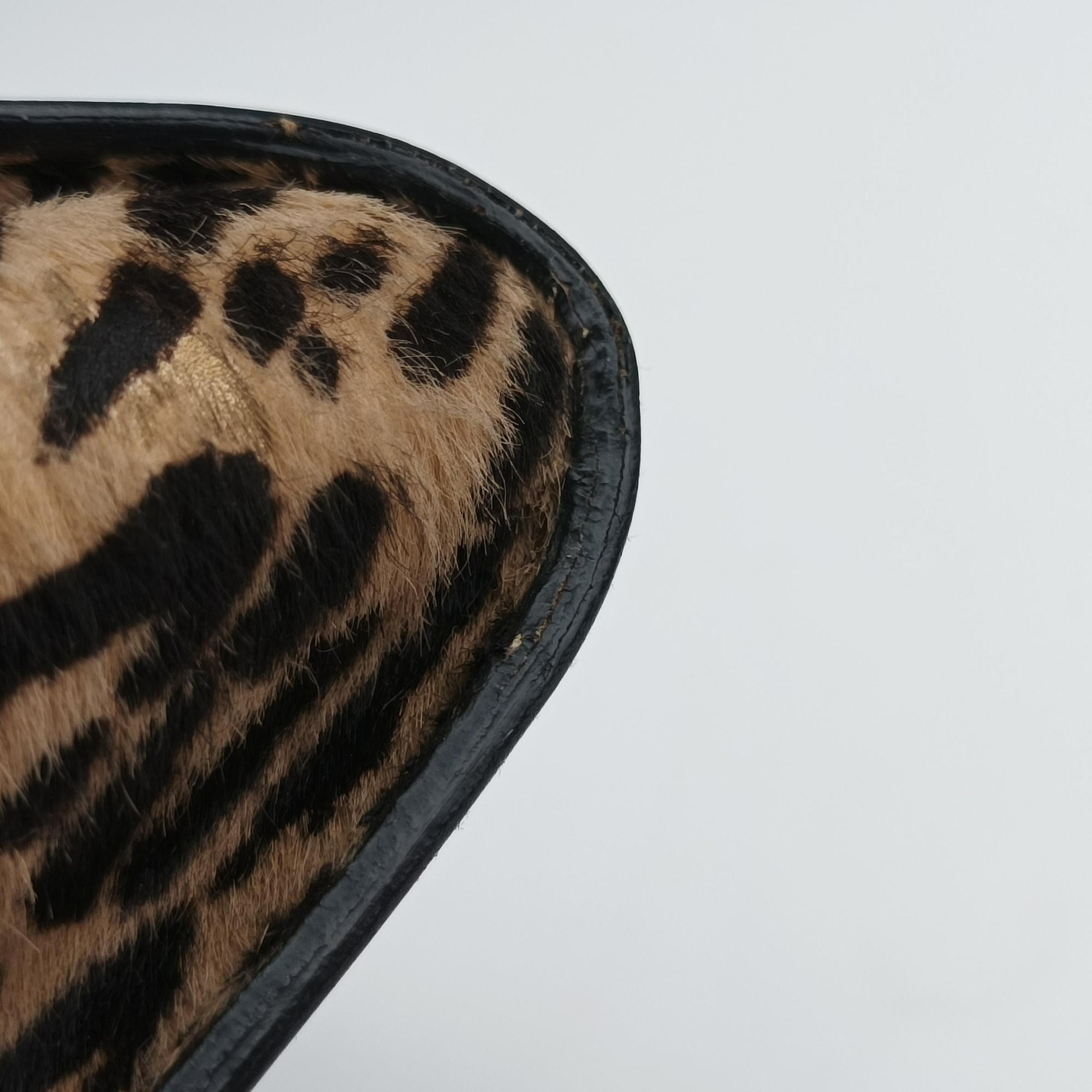 Pre-owned Bvlgari Serpenti Scaglie Black × Leopard Pattern Pony × Leather  shoulderbag | stylenewstar