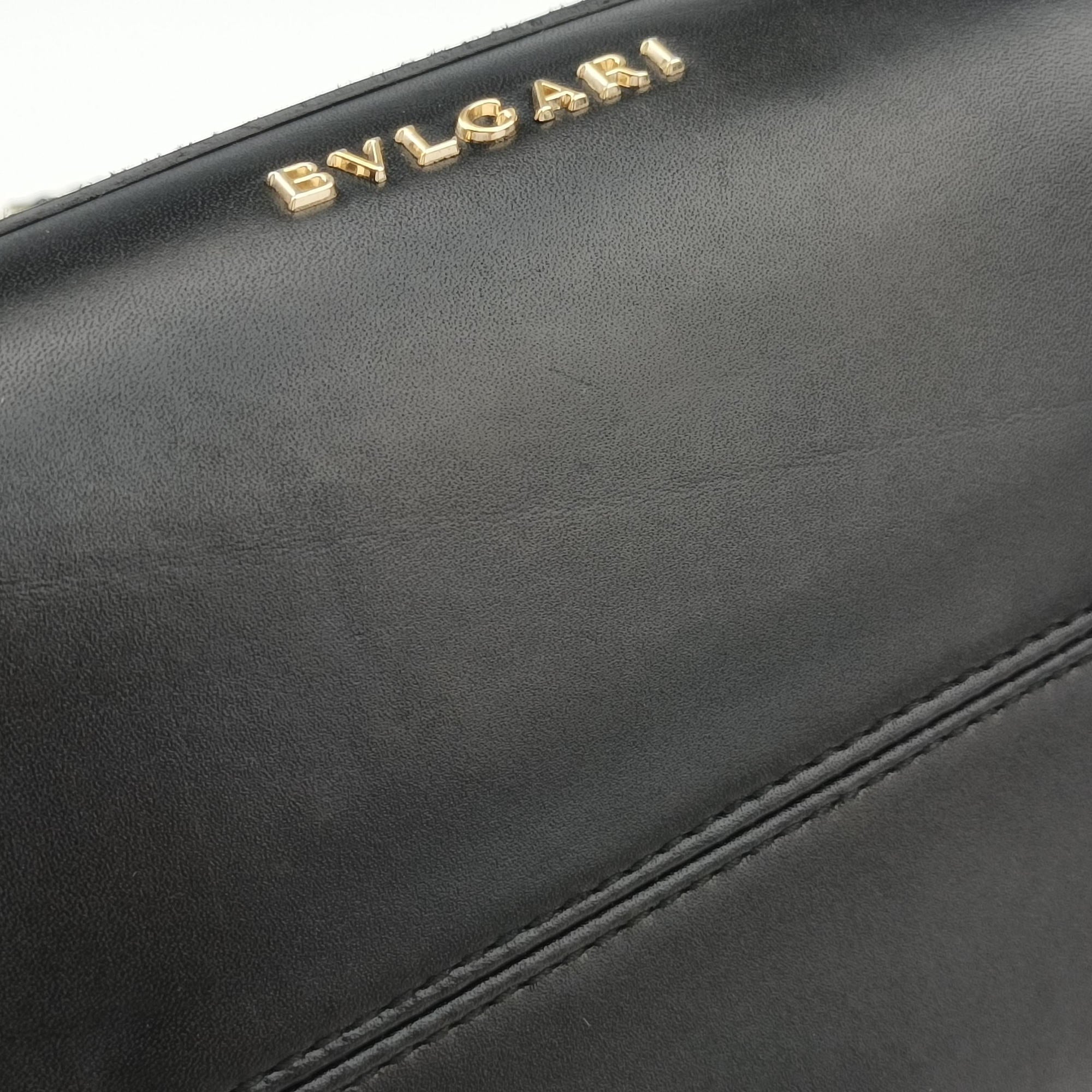 Pre-owned Bvlgari Serpenti Scaglie Black × Leopard Pattern Pony × Leather  shoulderbag | stylenewstar