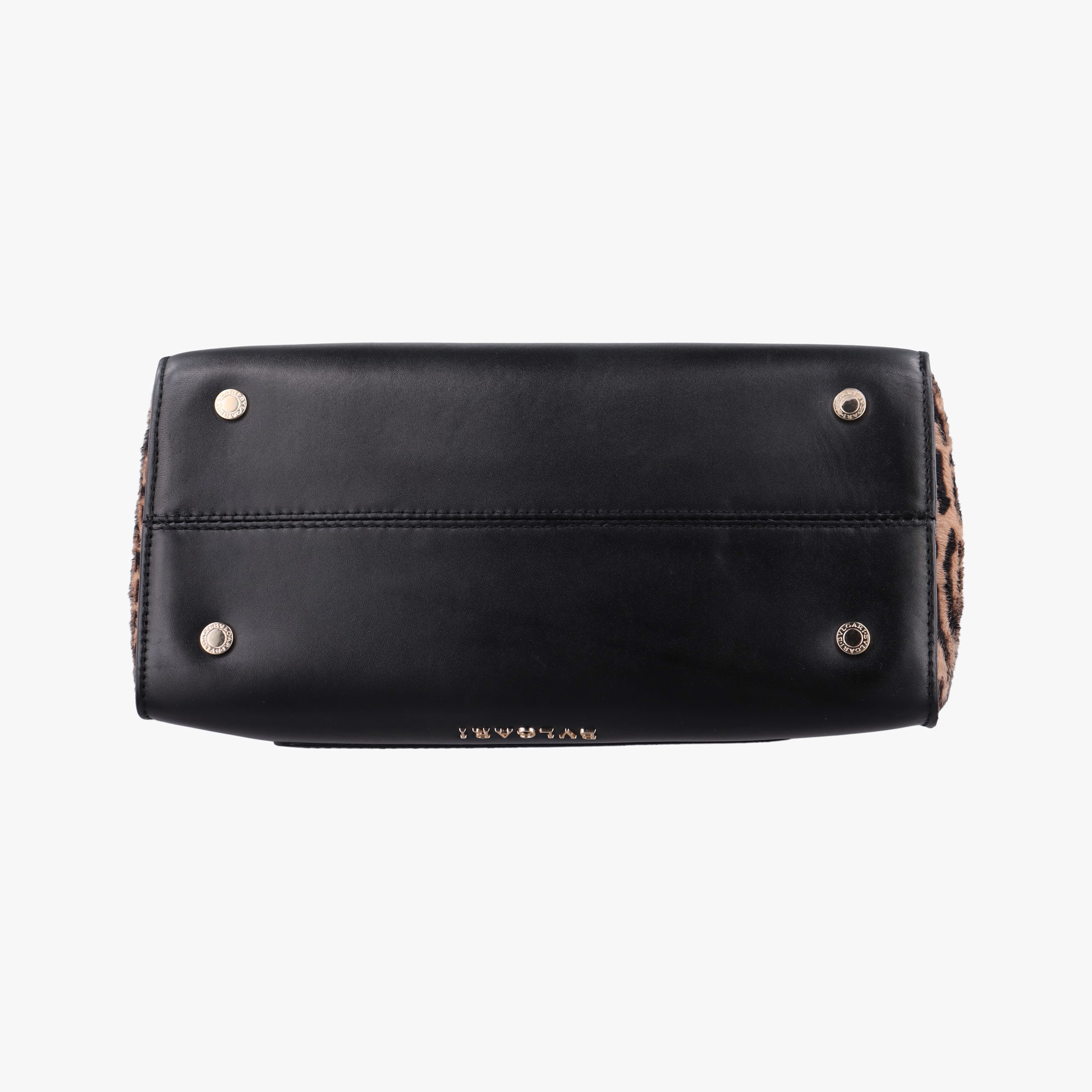Pre-owned Bvlgari Serpenti Scaglie Black × Leopard Pattern Pony × Leather  shoulderbag | stylenewstar
