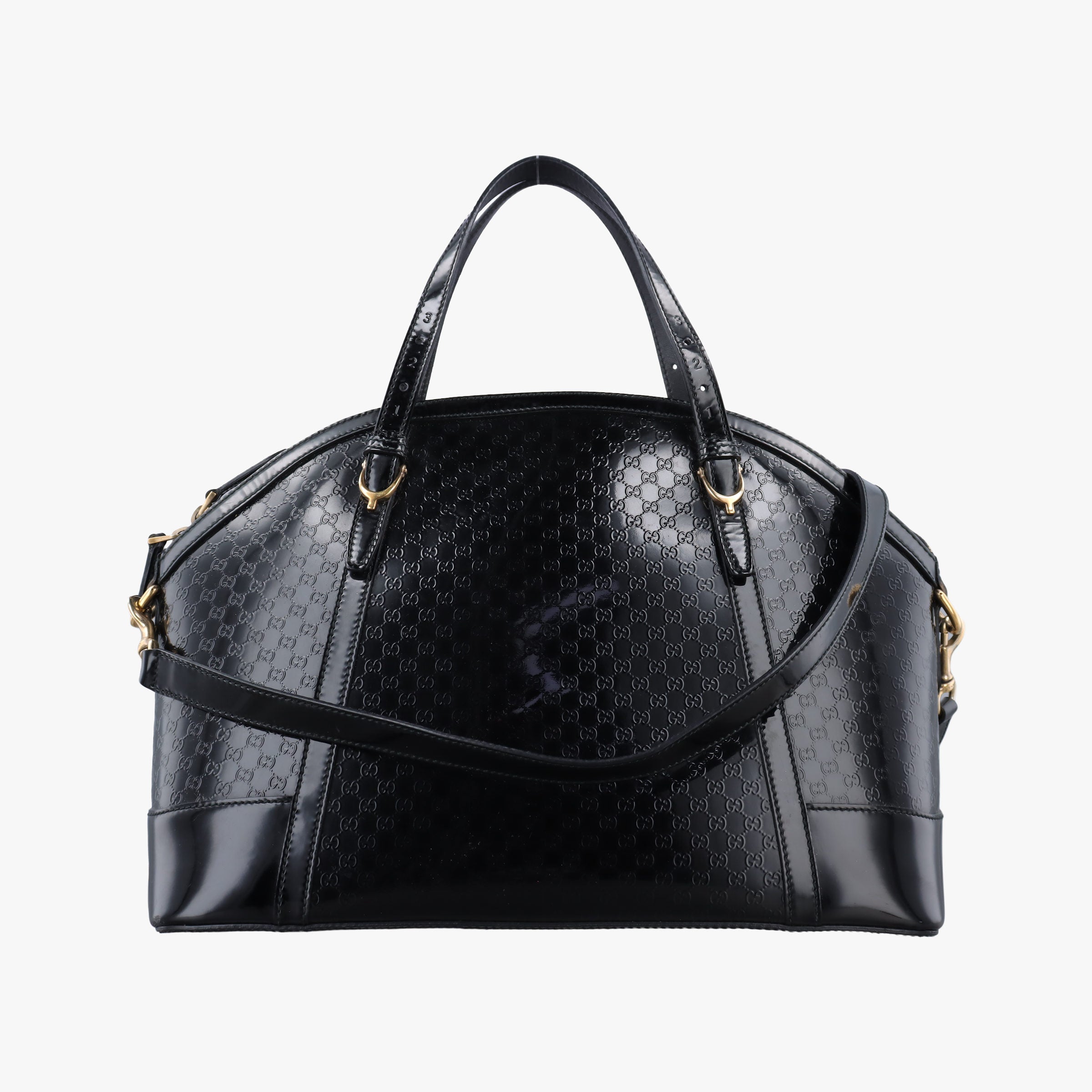 Pre-owned Gucci Microguccissima Black Patent 309614 shoulderbag | stylenewstar
