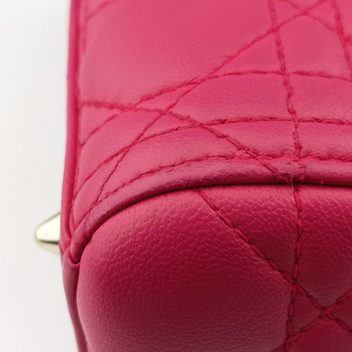 Pre-owned Christian Dior Lady Dior Rose lambskin  shoulderbag | stylenewstar