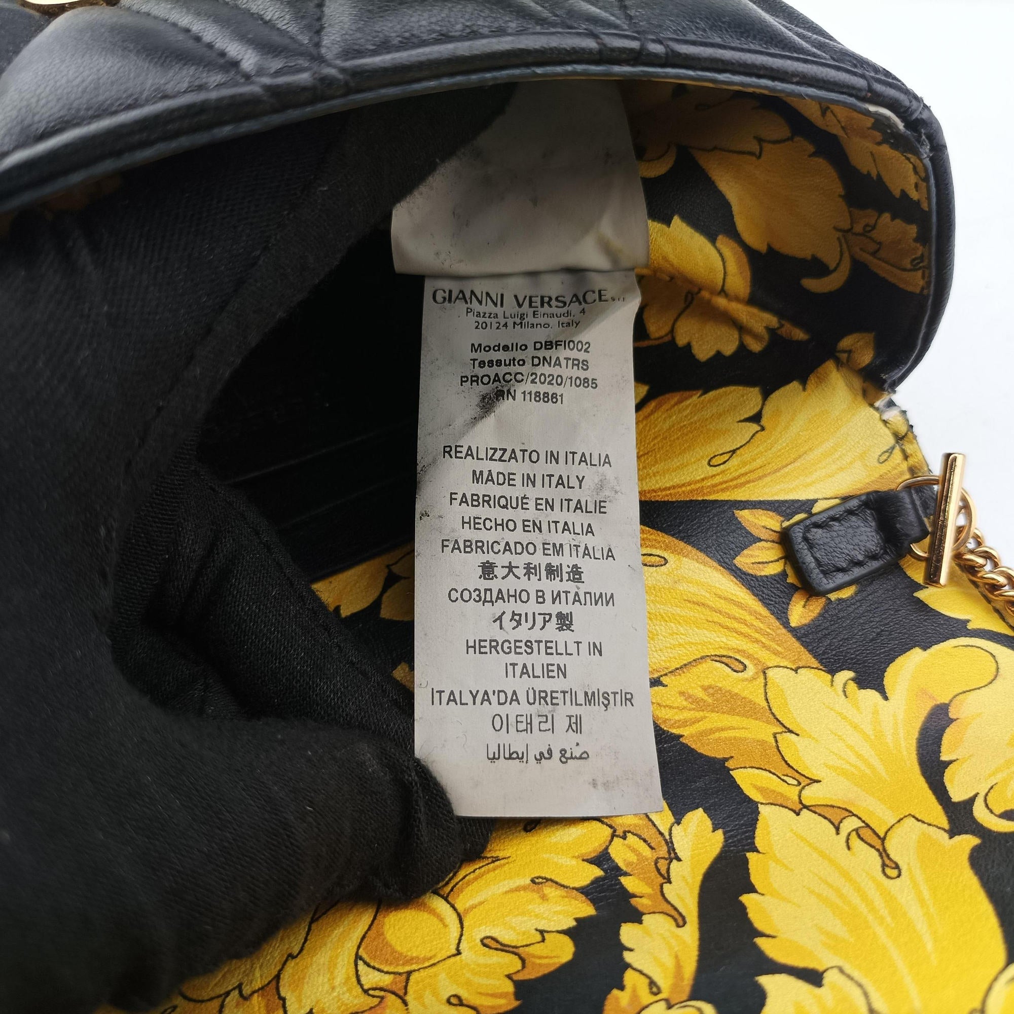 Pre-owned VERSACE Virtus Black Leather  shoulderbag | stylenewstar