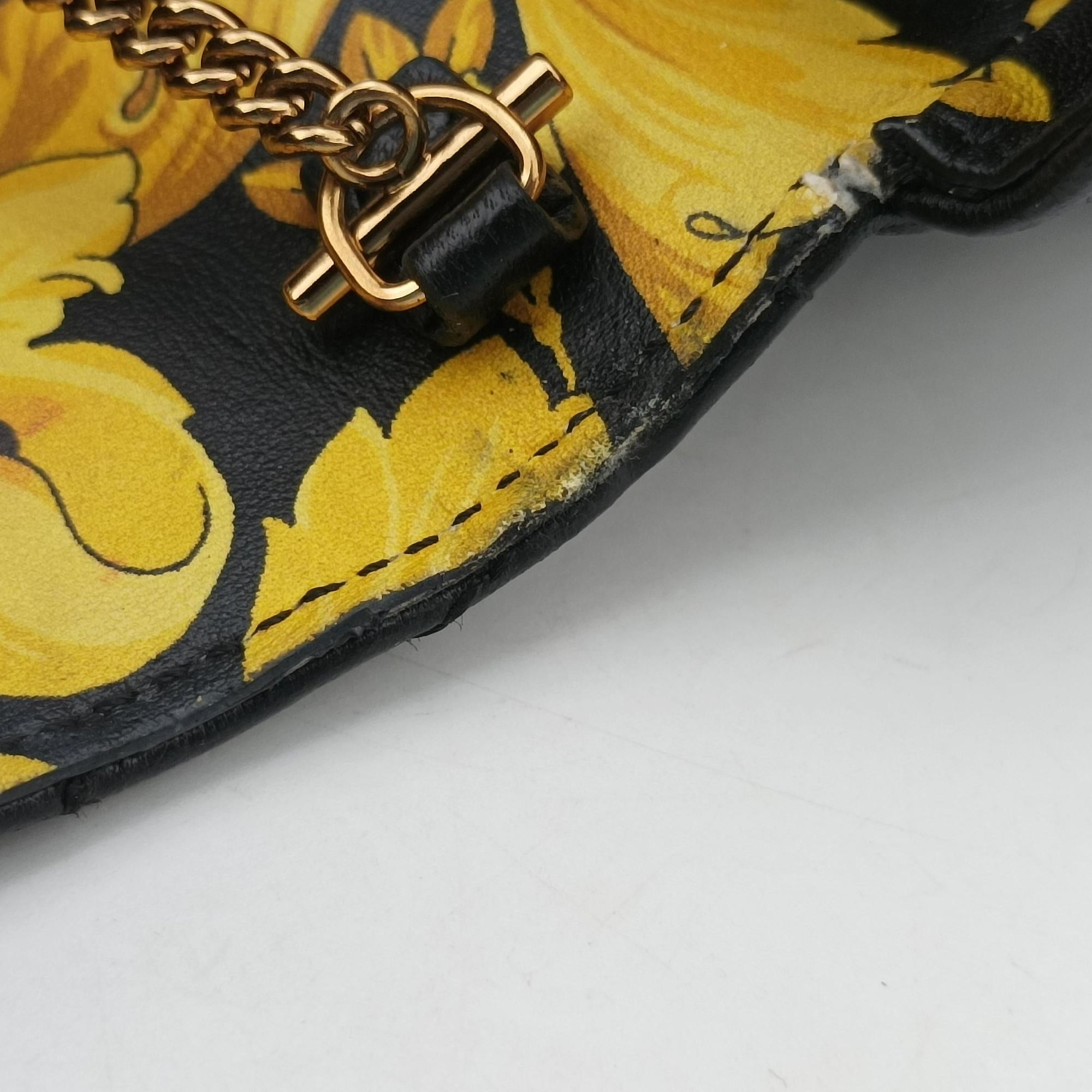 Pre-owned VERSACE Virtus Black Leather  shoulderbag | stylenewstar