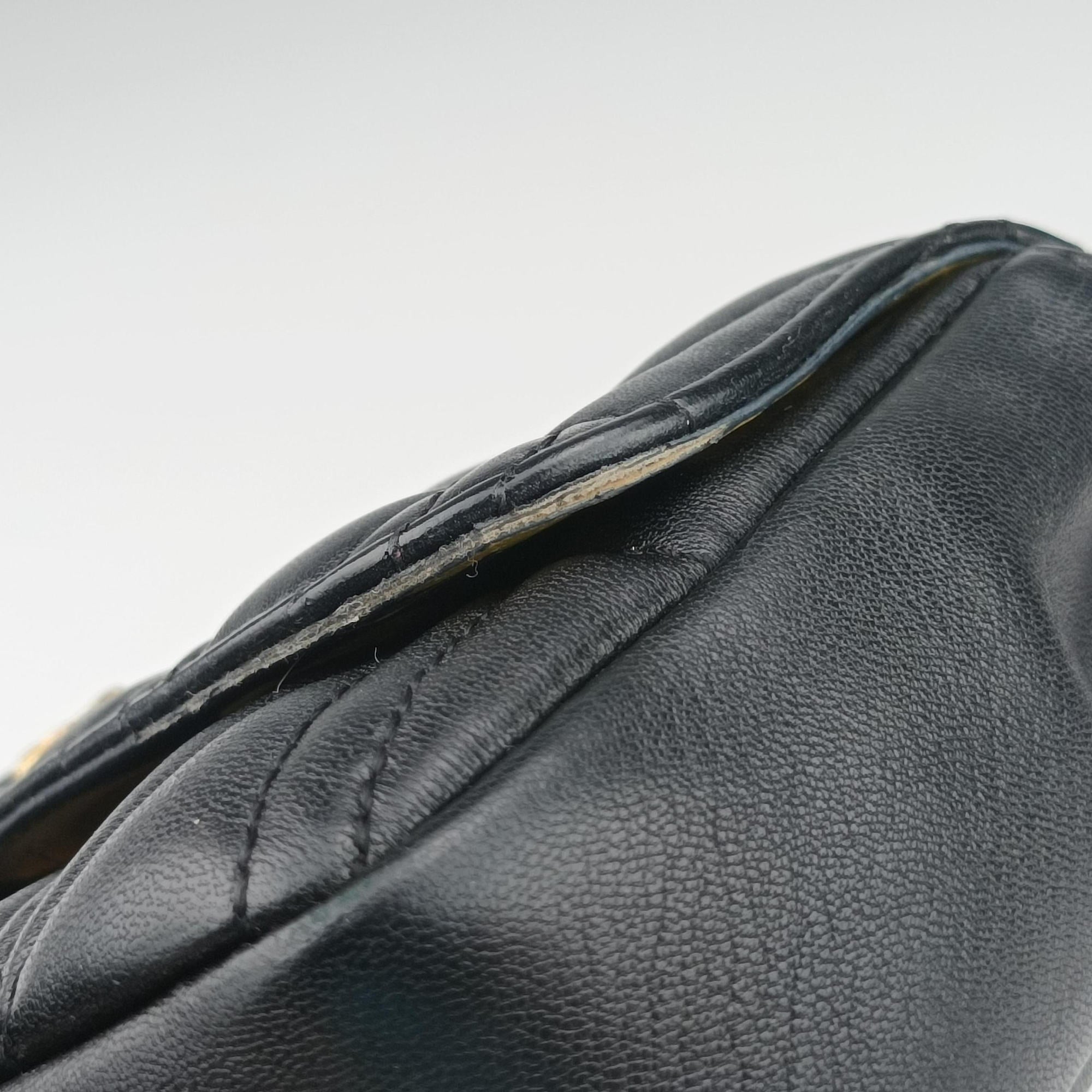 Pre-owned VERSACE Virtus Black Leather  shoulderbag | stylenewstar